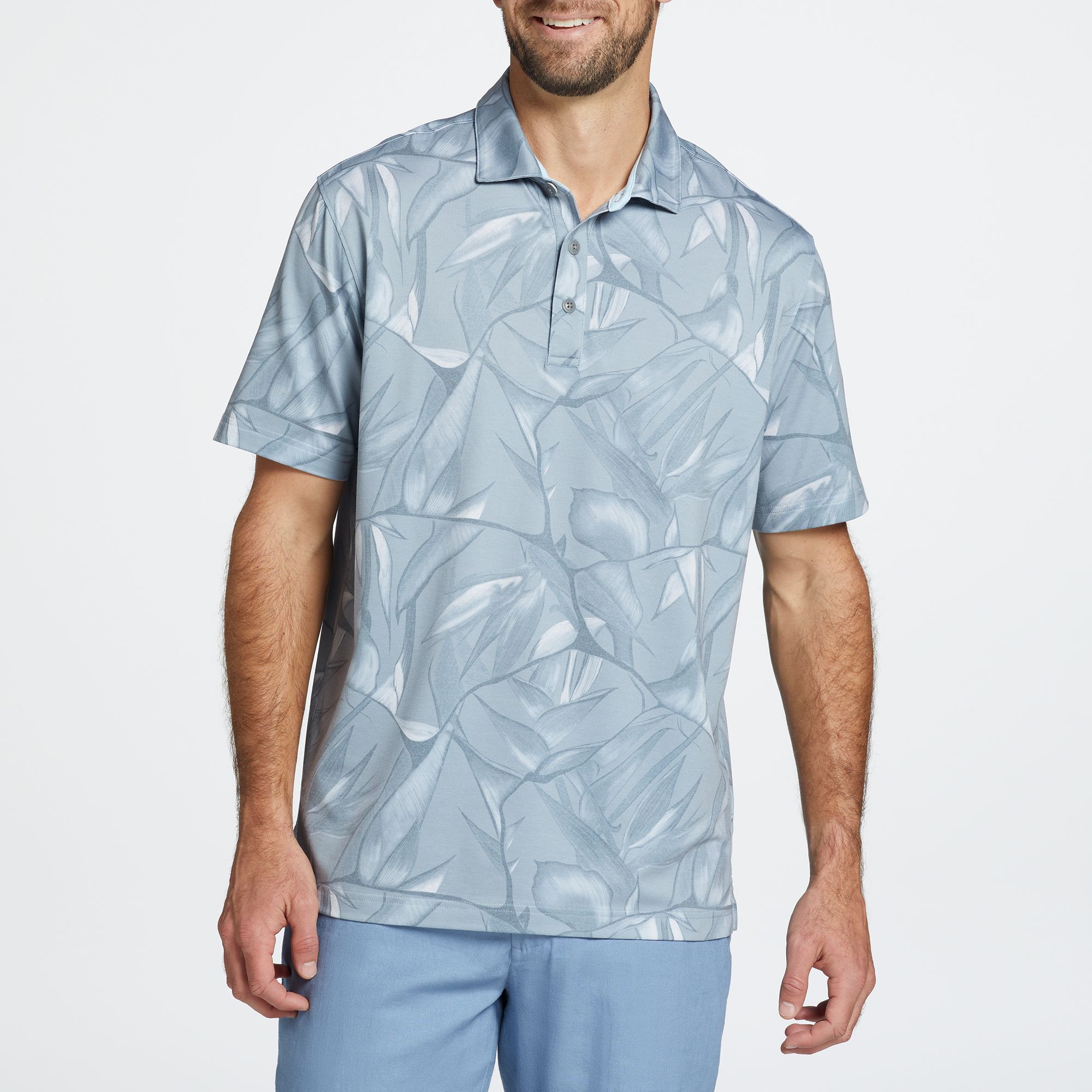 Walter Hagen Men's Clubhouse Airbrush Print Golf Polo