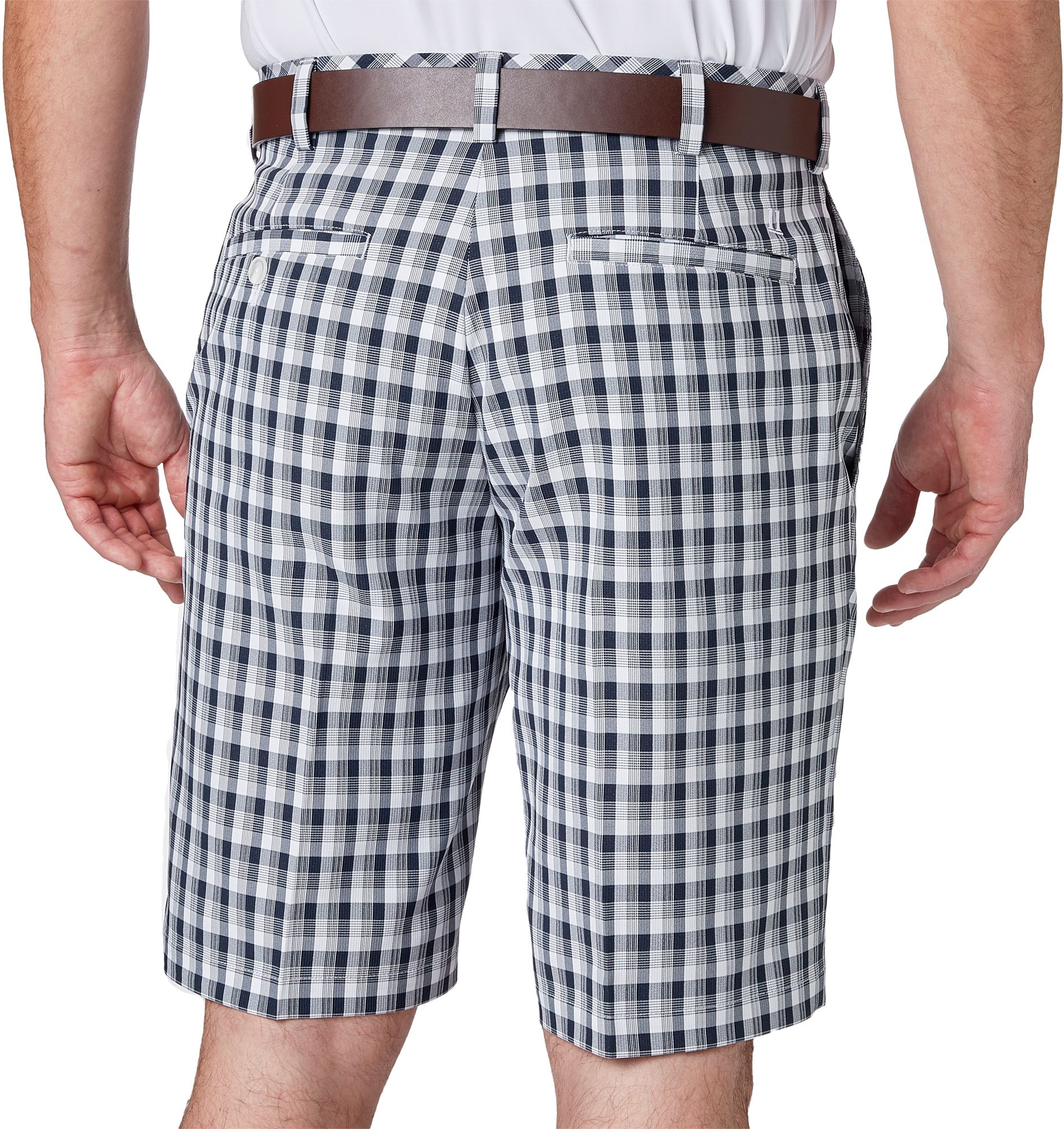 Walter Hagen Men's 11 Majors Brush Stroke Plaid Golf Shorts Big Apple