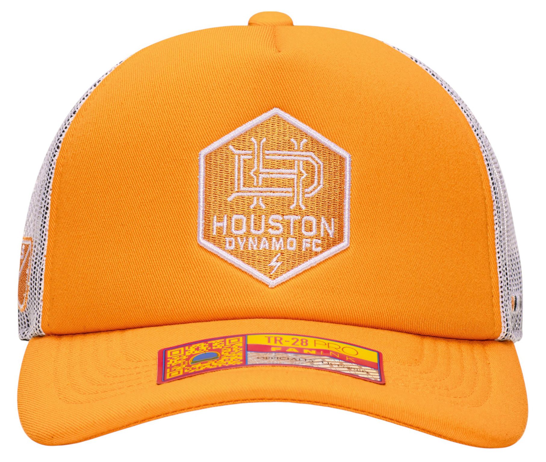 Fan Ink Men's Houston Dynamo Orange Logo Adjustable Trucker Hat product image