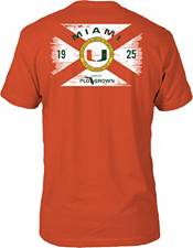 FloGrown Men's Miami Hurricanes Orange Washed Flag T-Shirt product image