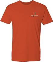 FloGrown Men's Miami Hurricanes Orange Washed Flag T-Shirt product image