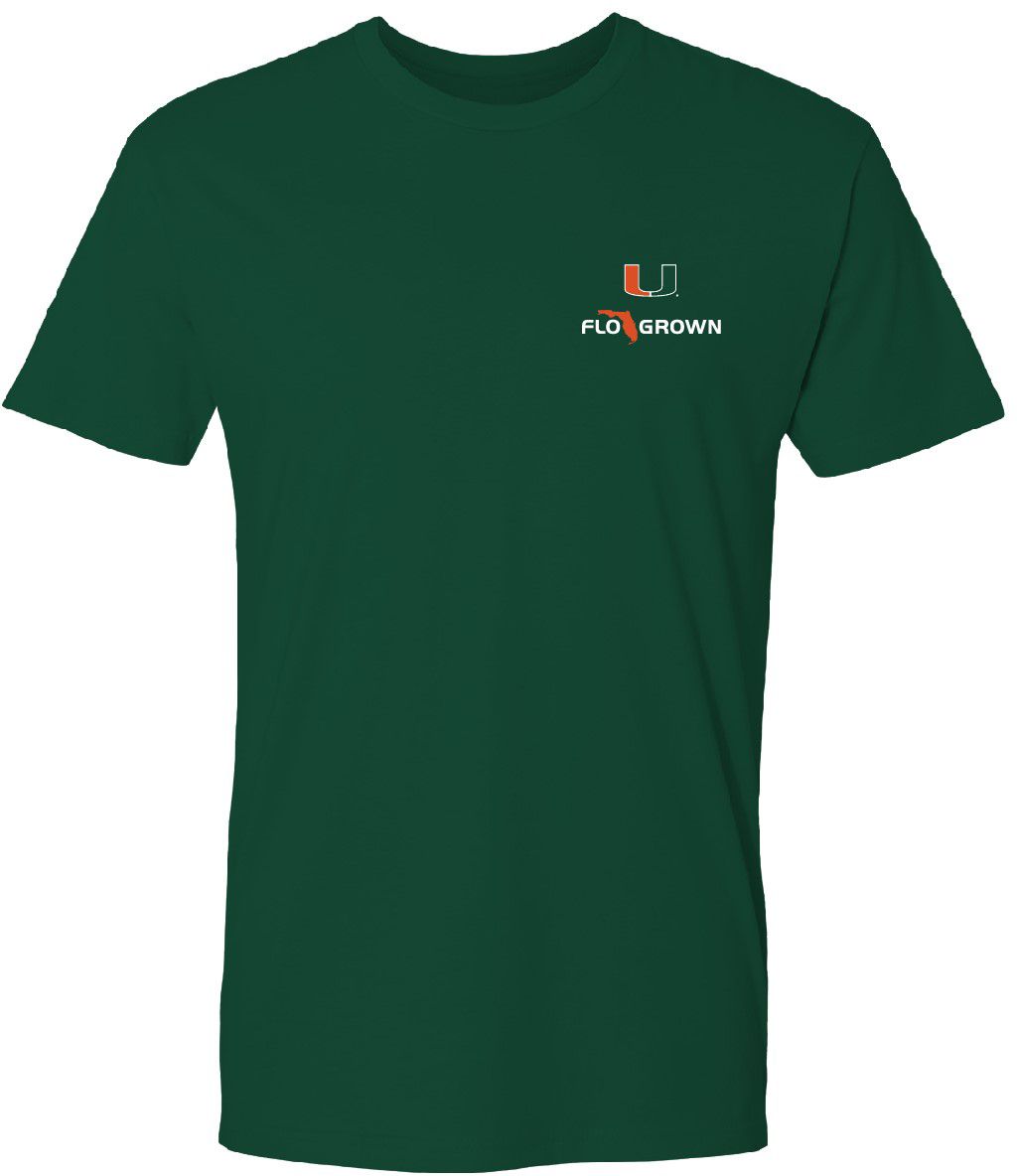 FloGrown Men's Miami Hurricanes Green Multiplane Snook T-Shirt product image