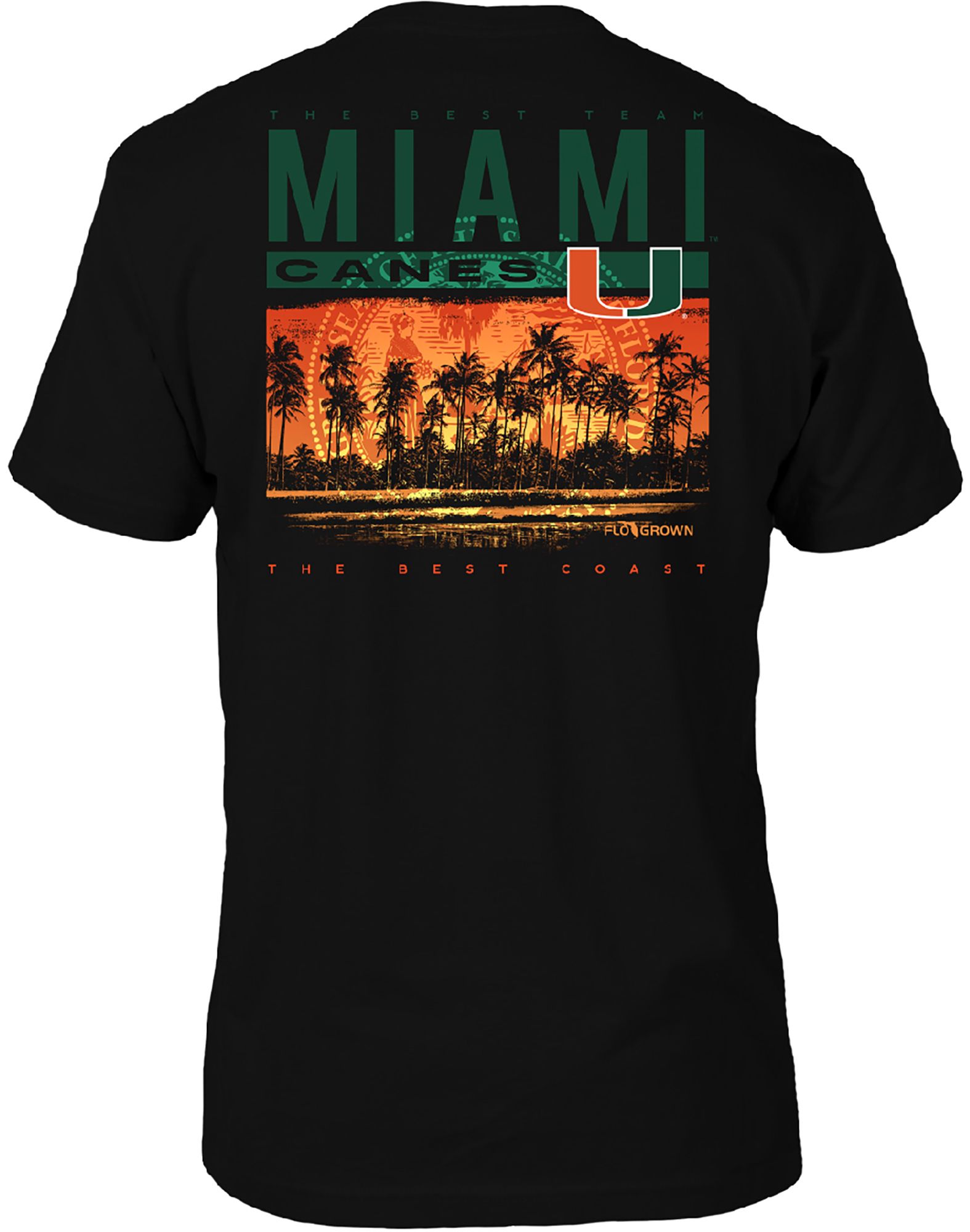 FloGrown Men's Miami Hurricanes Black Best Beach T-Shirt product image