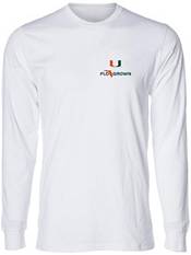 FloGrown Men's Miami Hurricanes White Fly 'Em High Long Sleeve T-Shirt product image