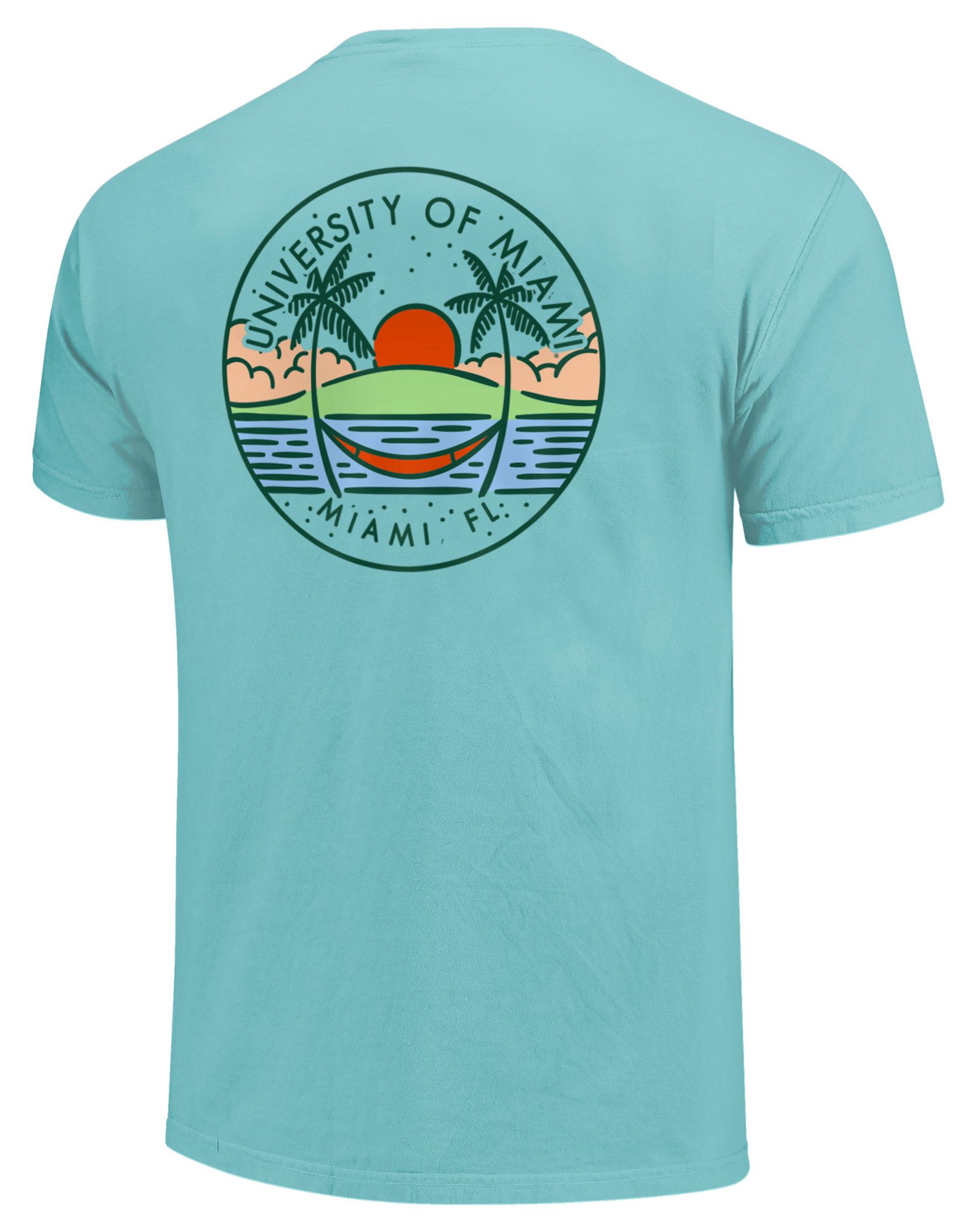 Image One Men's Miami Hurricanes Mint Beach T-Shirt product image