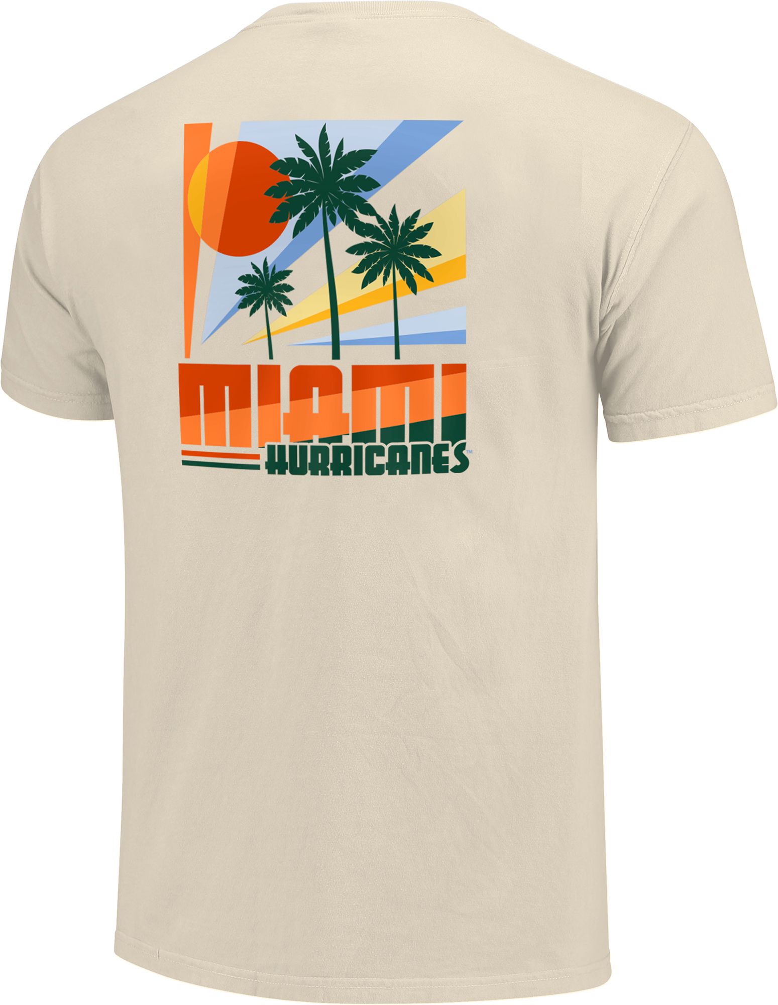 Image One Men's Miami Hurricanes Ivory Retro Palms T-Shirt product image