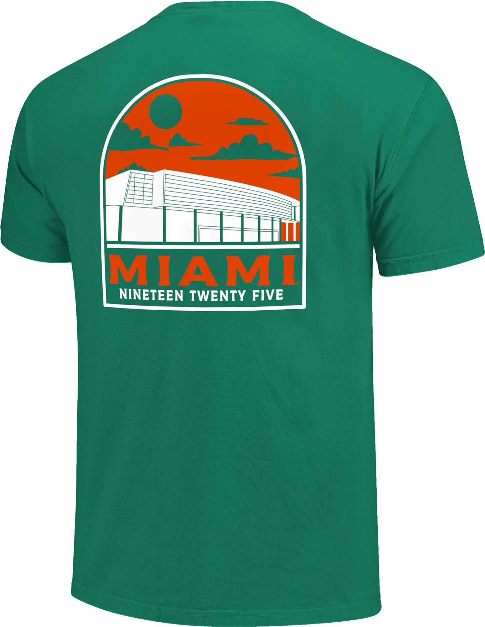 Image One Men's Miami Hurricanes Green Campus Arch T-Shirt