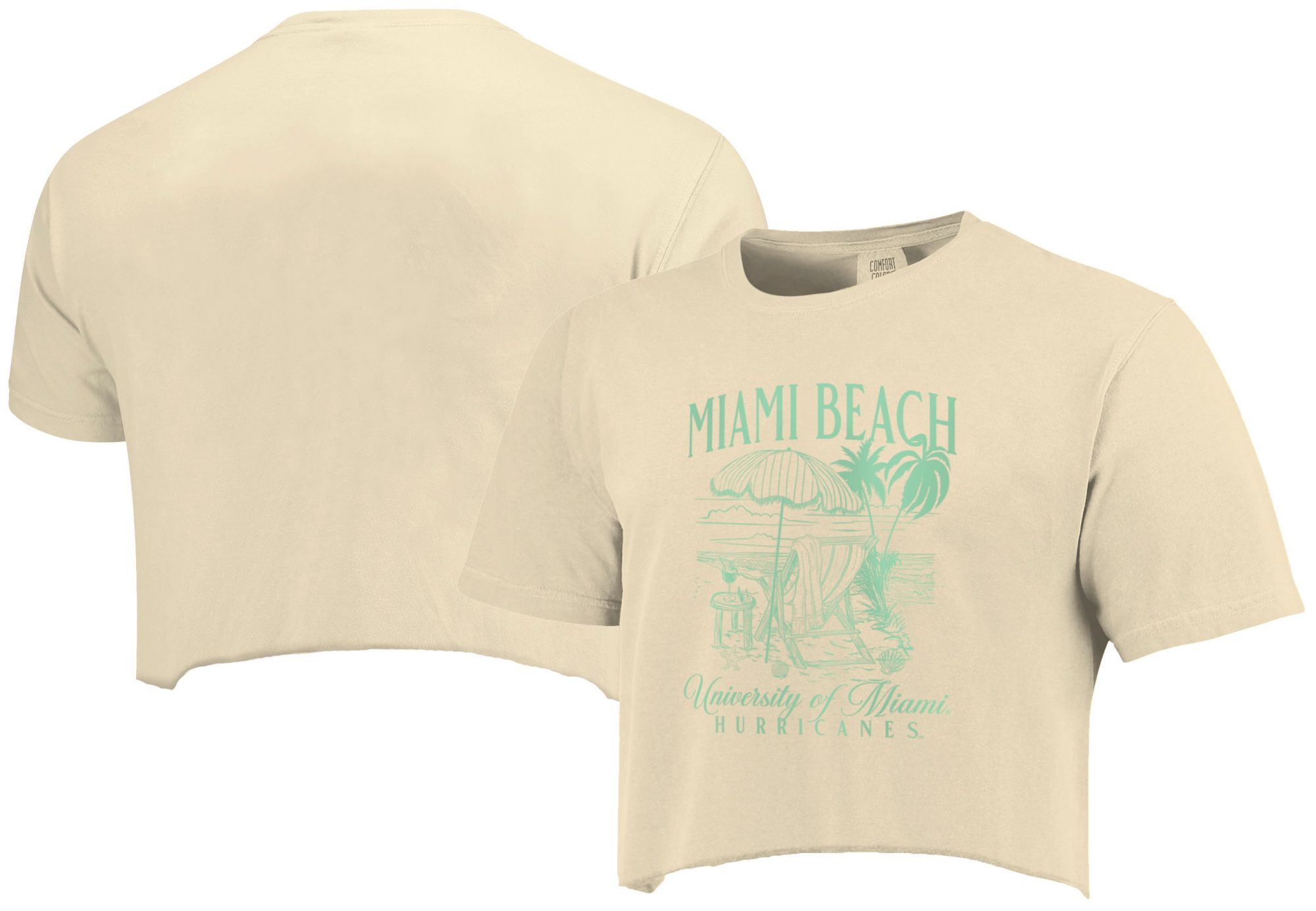 Image One Women's Miami Hurricanes Ivory Beach T-Shirt product image