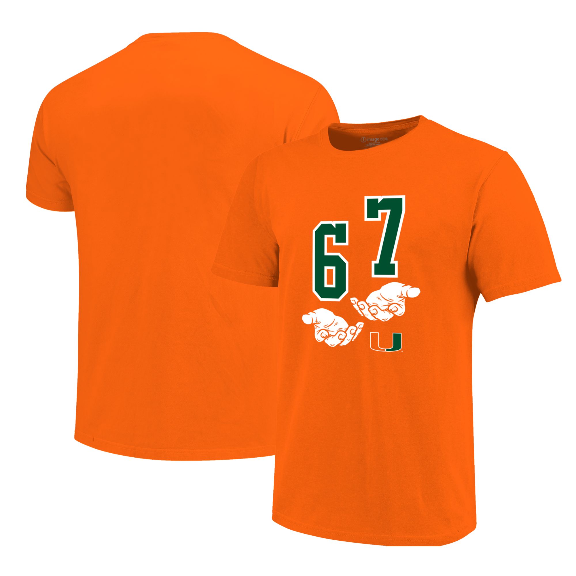 Image One Youth Miami Hurricanes 67 Orange T-Shirt product image