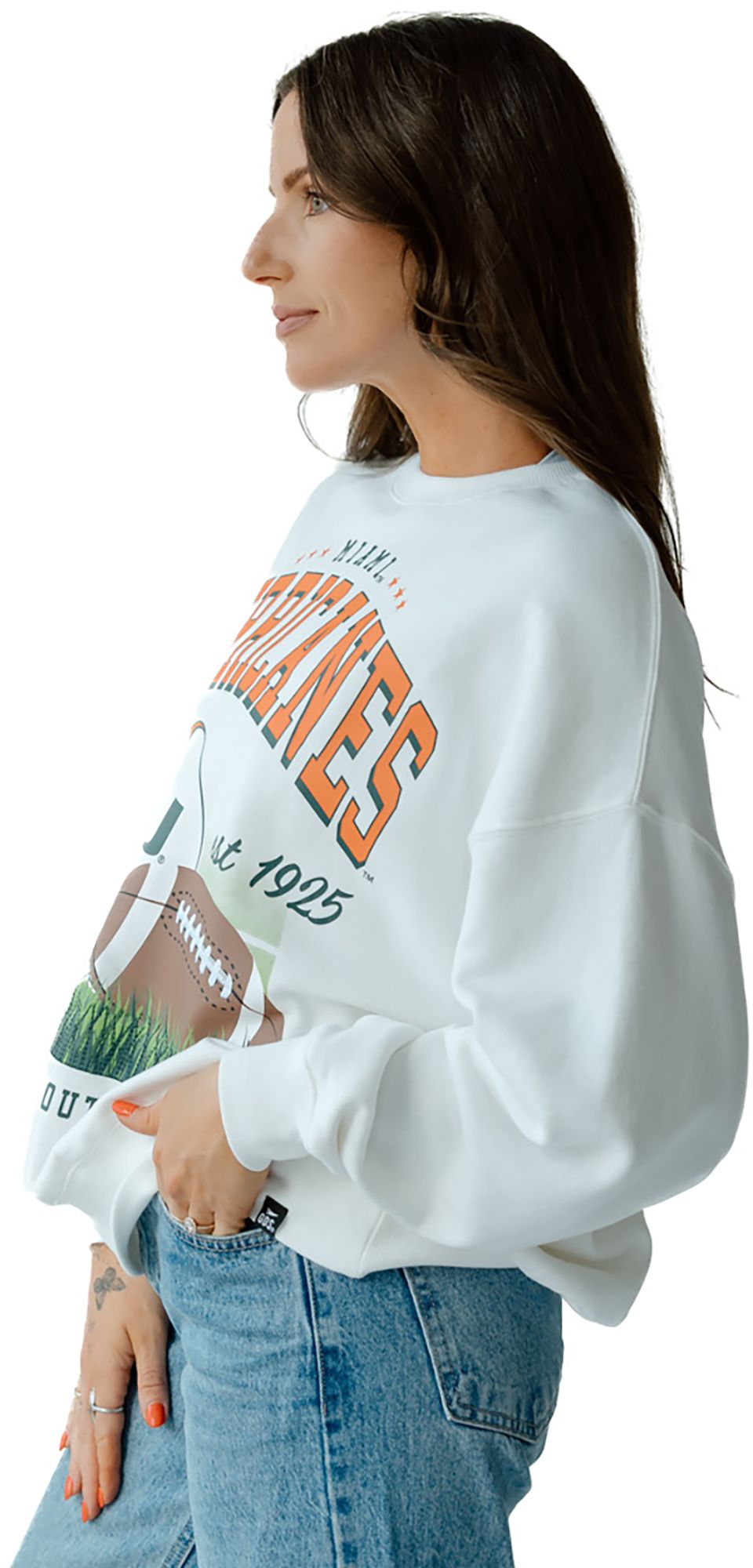 Gameday Social Women's Miami Hurricanes White Crewneck Sweatshirt product image