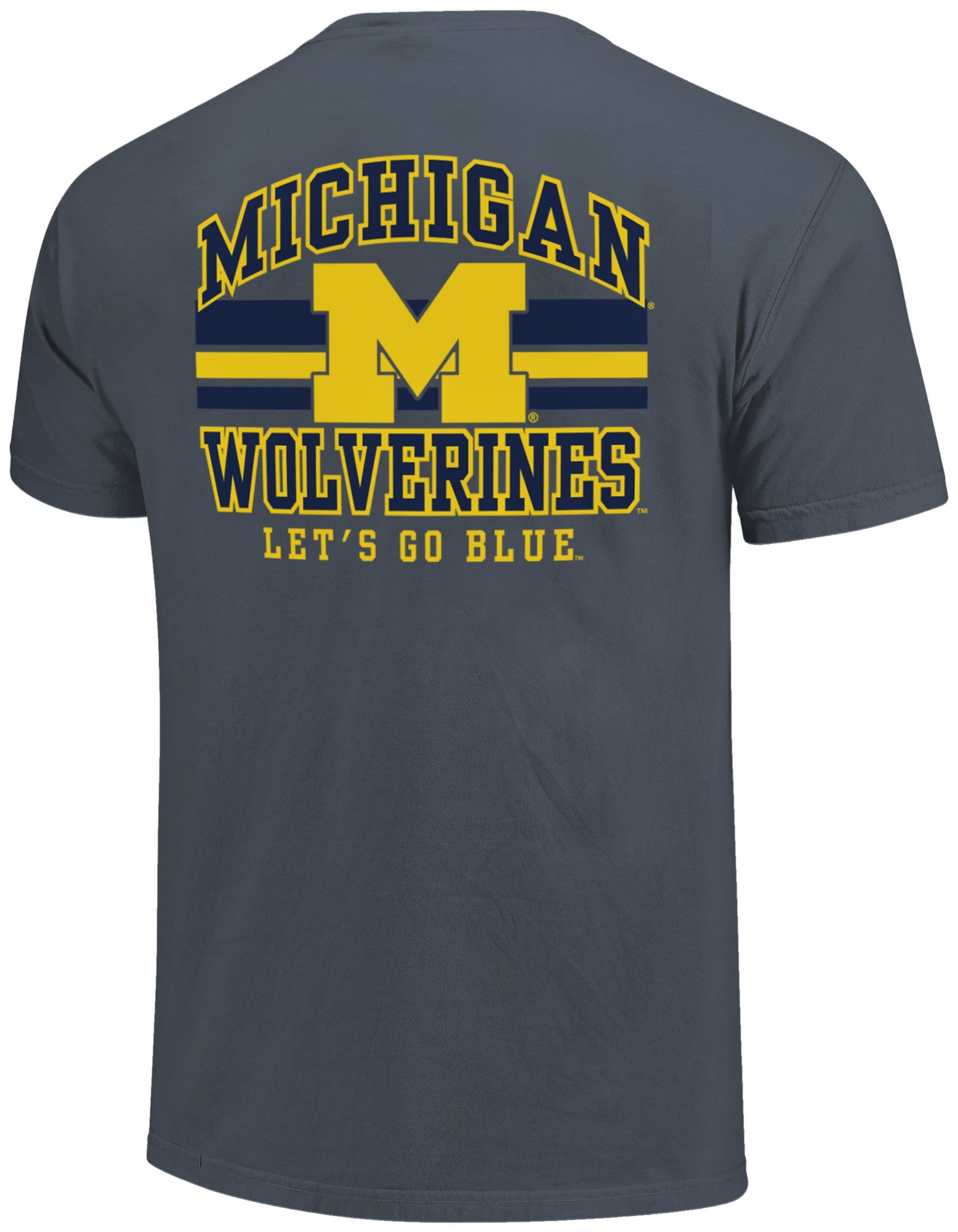 Image One Men's Michigan Wolverines Denim Mascot Arched Short Sleeve T-Shirt product image