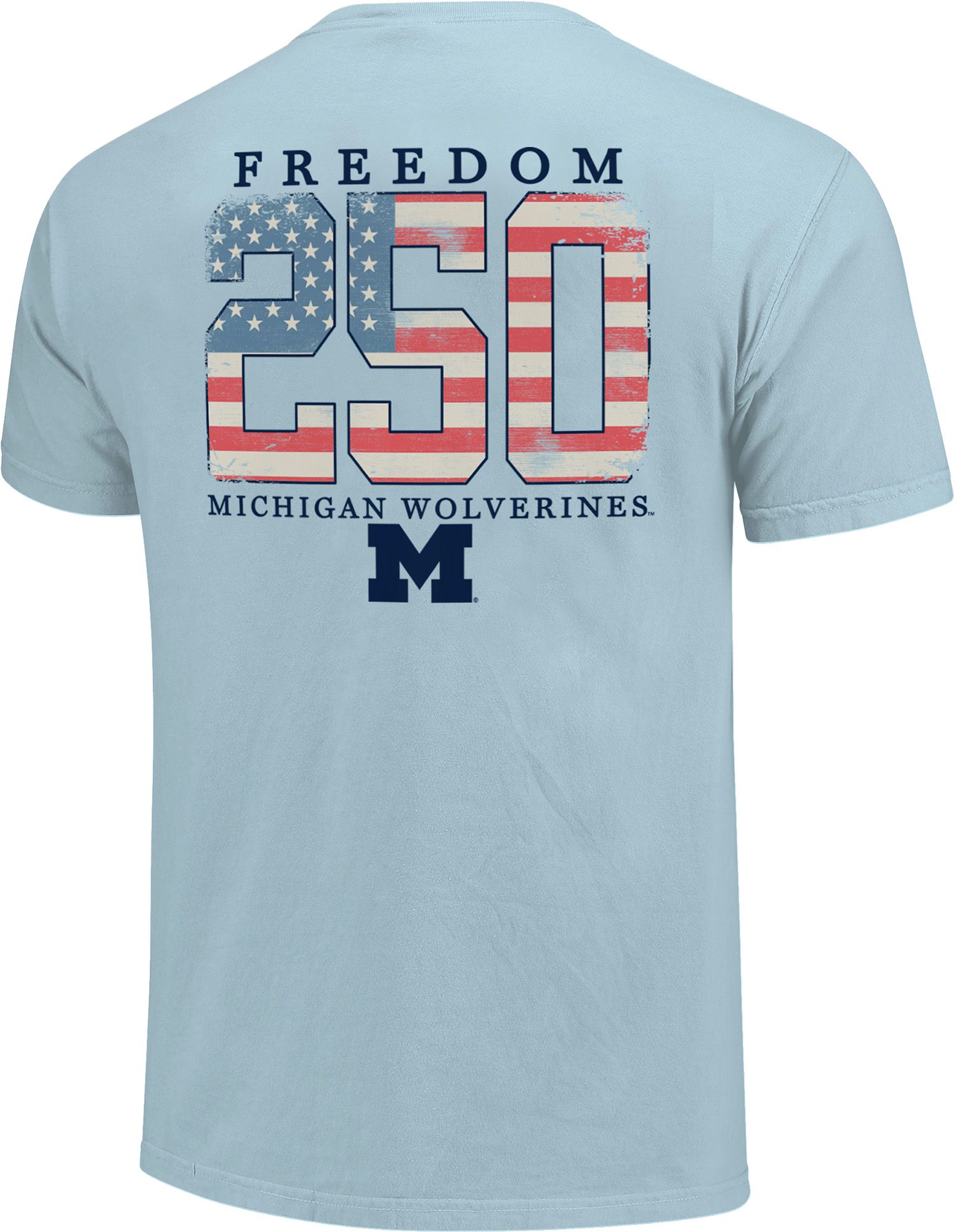 Image One Men's Michigan Wolverines Chambray Americana Mascot 250 T-Shirt product image