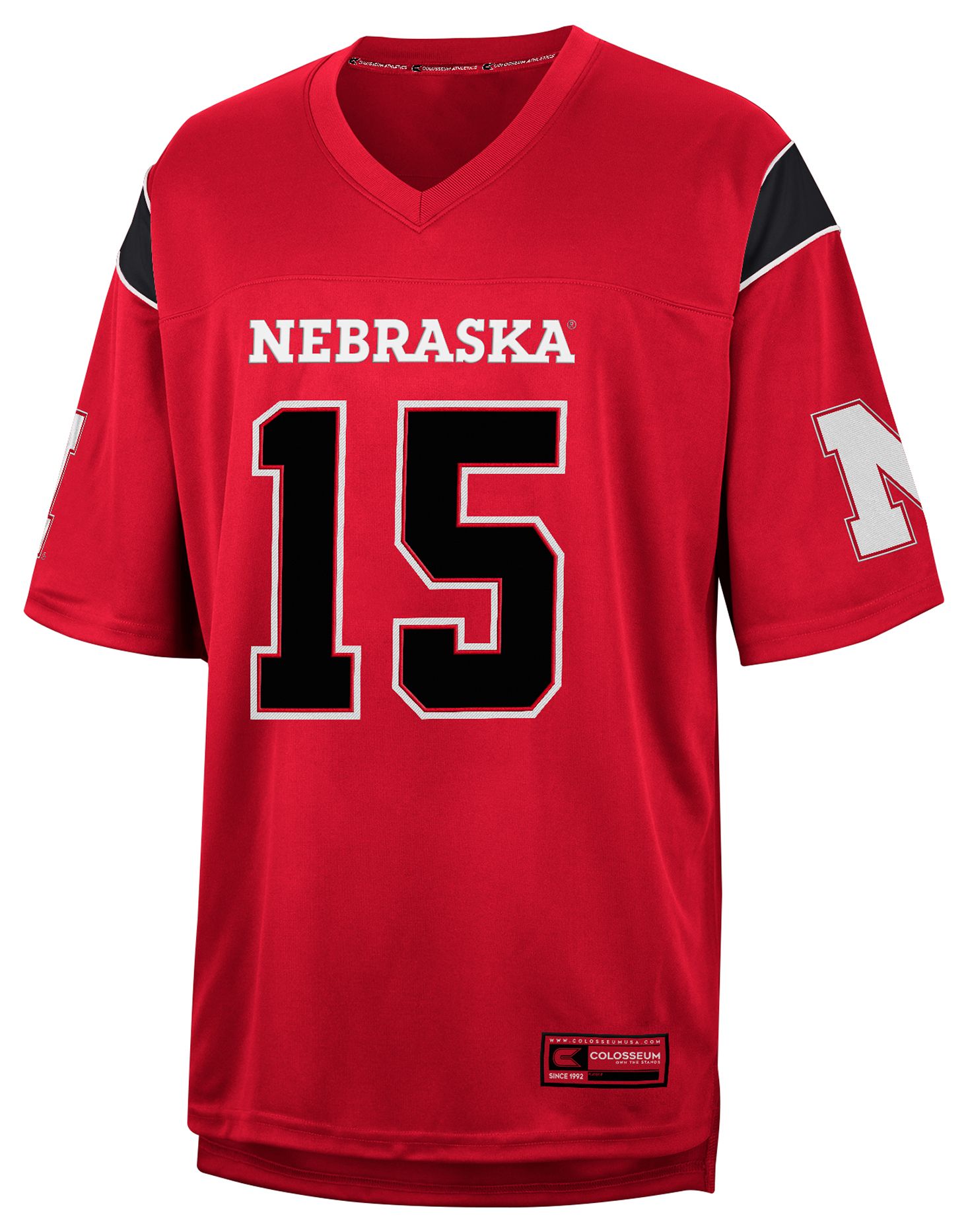 Colosseum Men's Nebraska Cornhuskers Dylan Raiola #15 Black Football Jersey product image