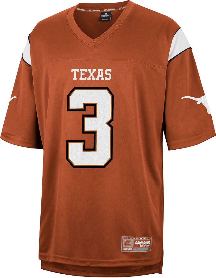 Colosseum Men's Texas Longhorns Quinn Ewers #3 Burnt Orange Replica Football Jersey, Medium