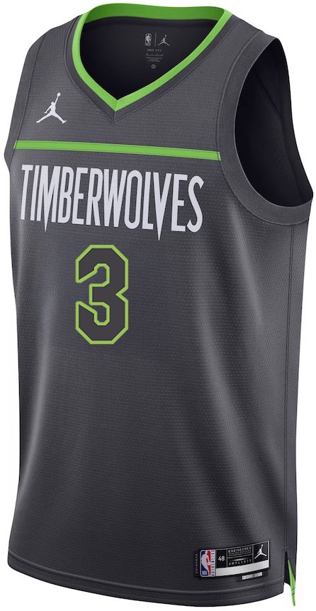 Jordan Adult Minnesota Timberwolves Jaden McDaniels #3 Grey Swingman Statement Jersey product image