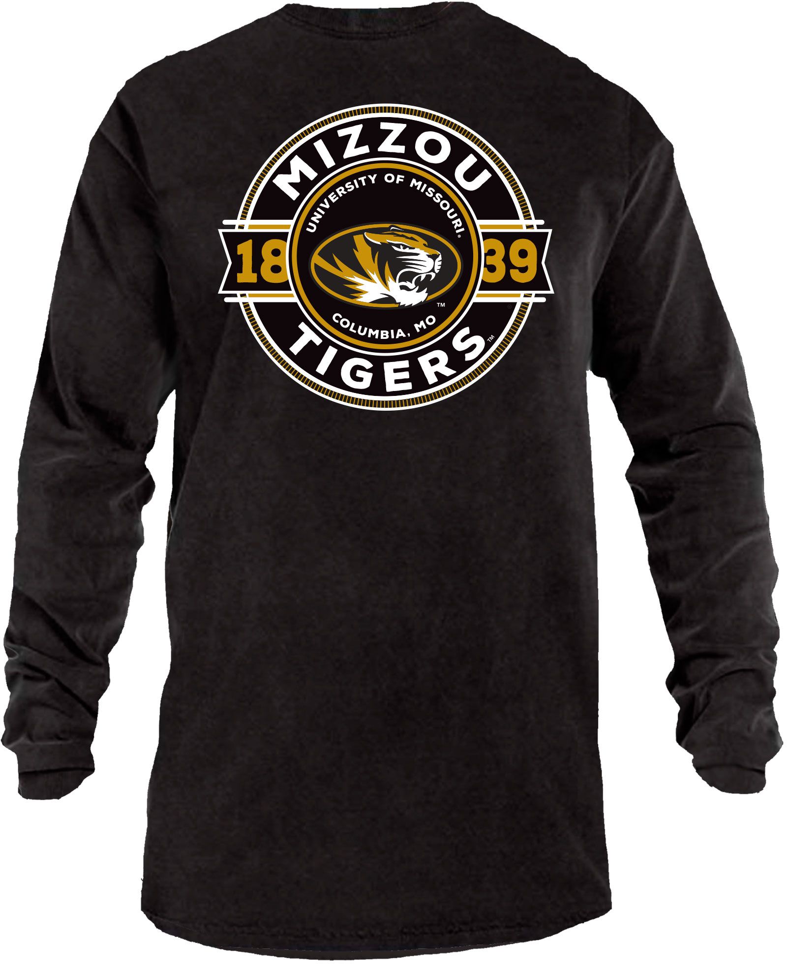 Image One Men's Missouri Tigers Black Rounds Long Sleeve T-Shirt