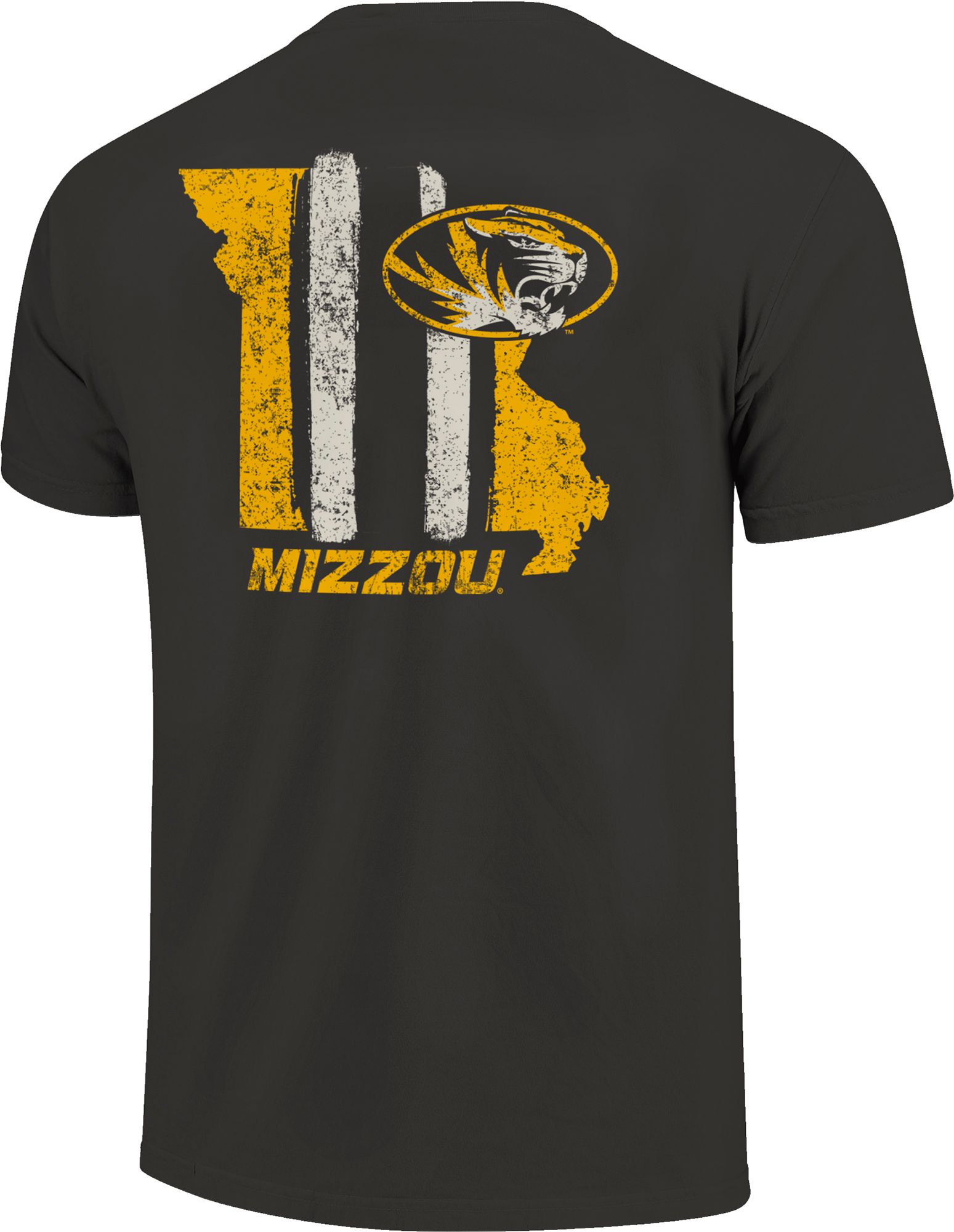 Image One Men's Missouri Tigers Grey Football Stripes T-Shirt product image