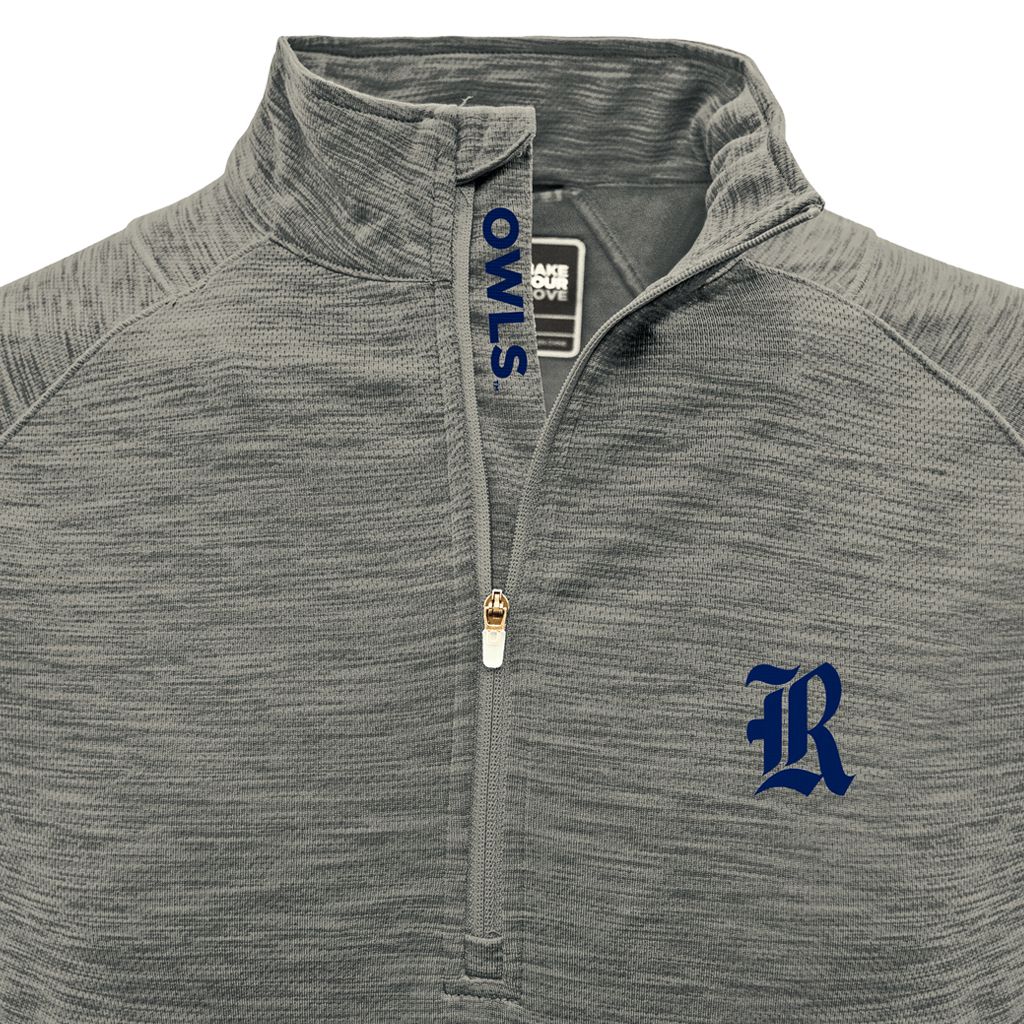 Levelwear Men's Rice Owls Grey Mobility Long Sleeve Quarter-Zip Shirt product image