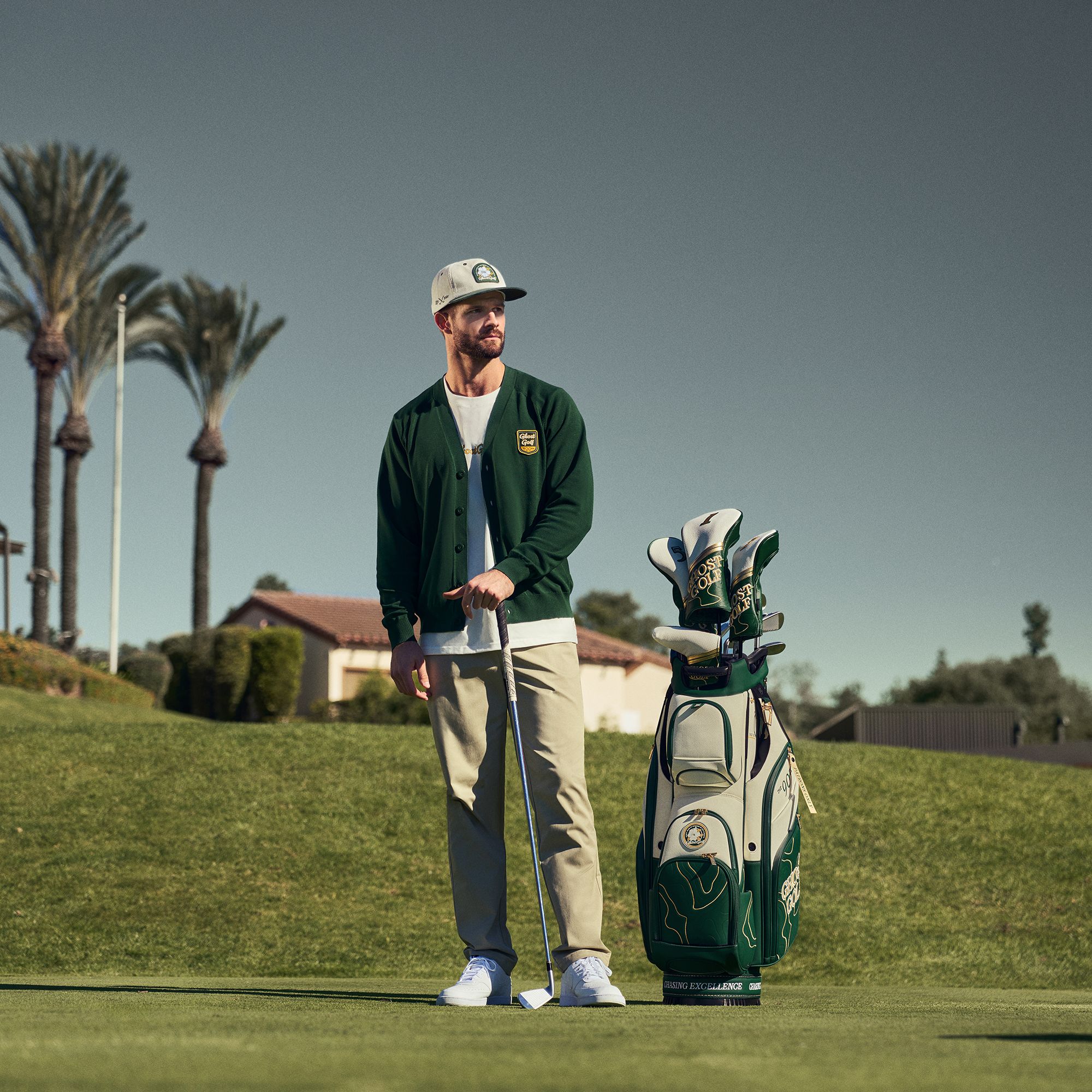 GHOST GOLF Men's Patrons Cardigan Golf Sweater product image