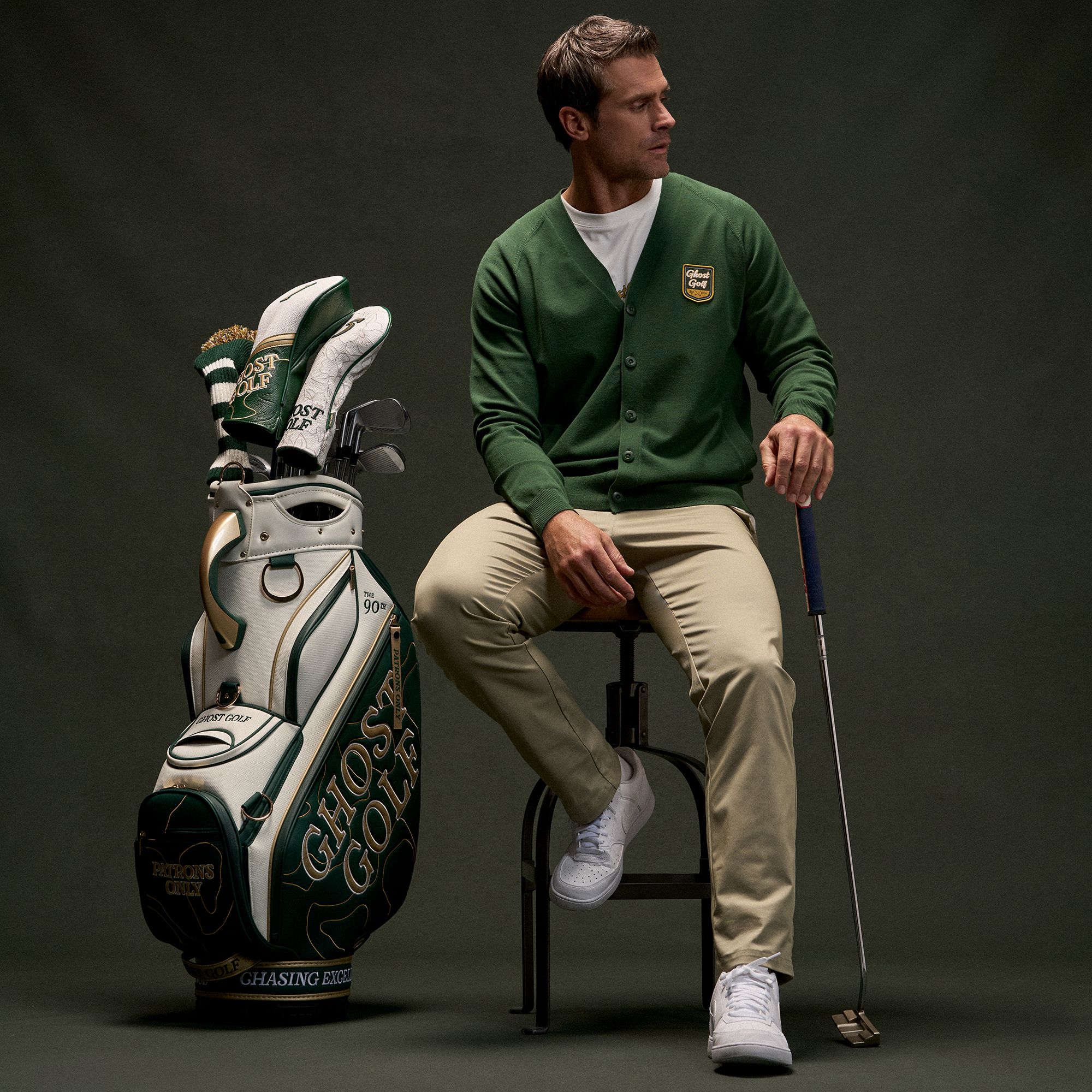 GHOST GOLF Men's Patrons Cardigan Golf Sweater product image