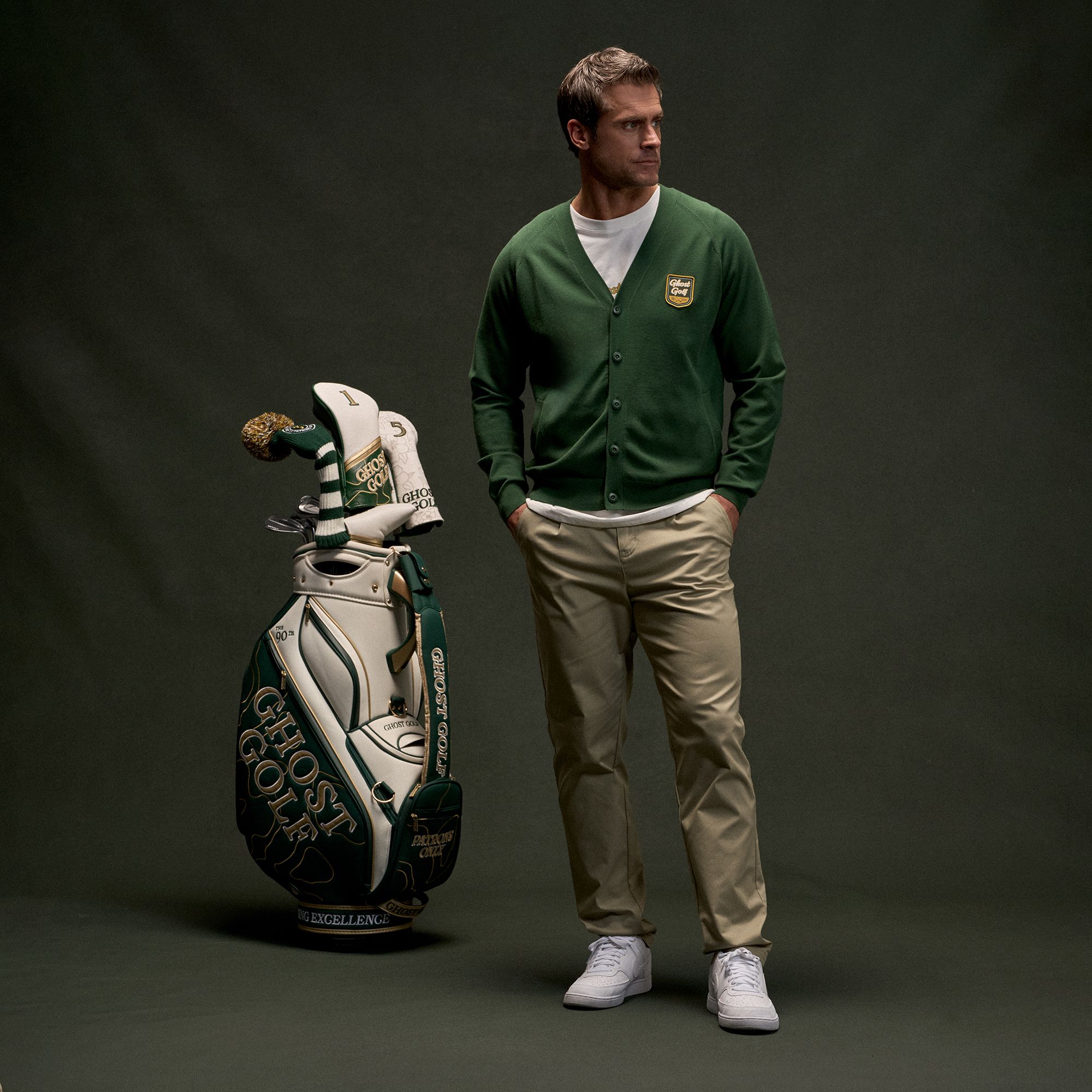 GHOST GOLF Men's Patrons Cardigan Golf Sweater product image