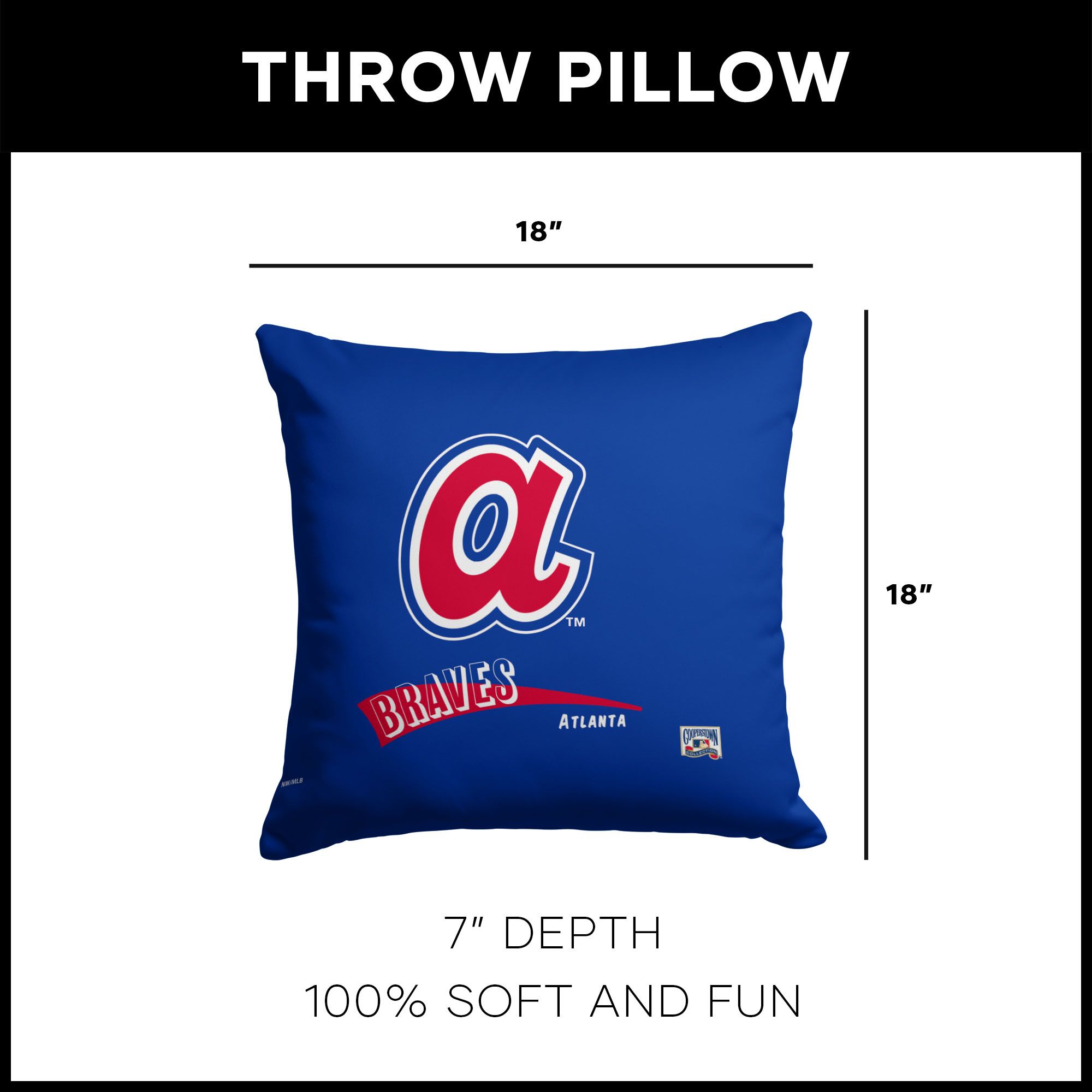 Northwest Atlanta Braves City Connect Throwback Throw Pillow product image
