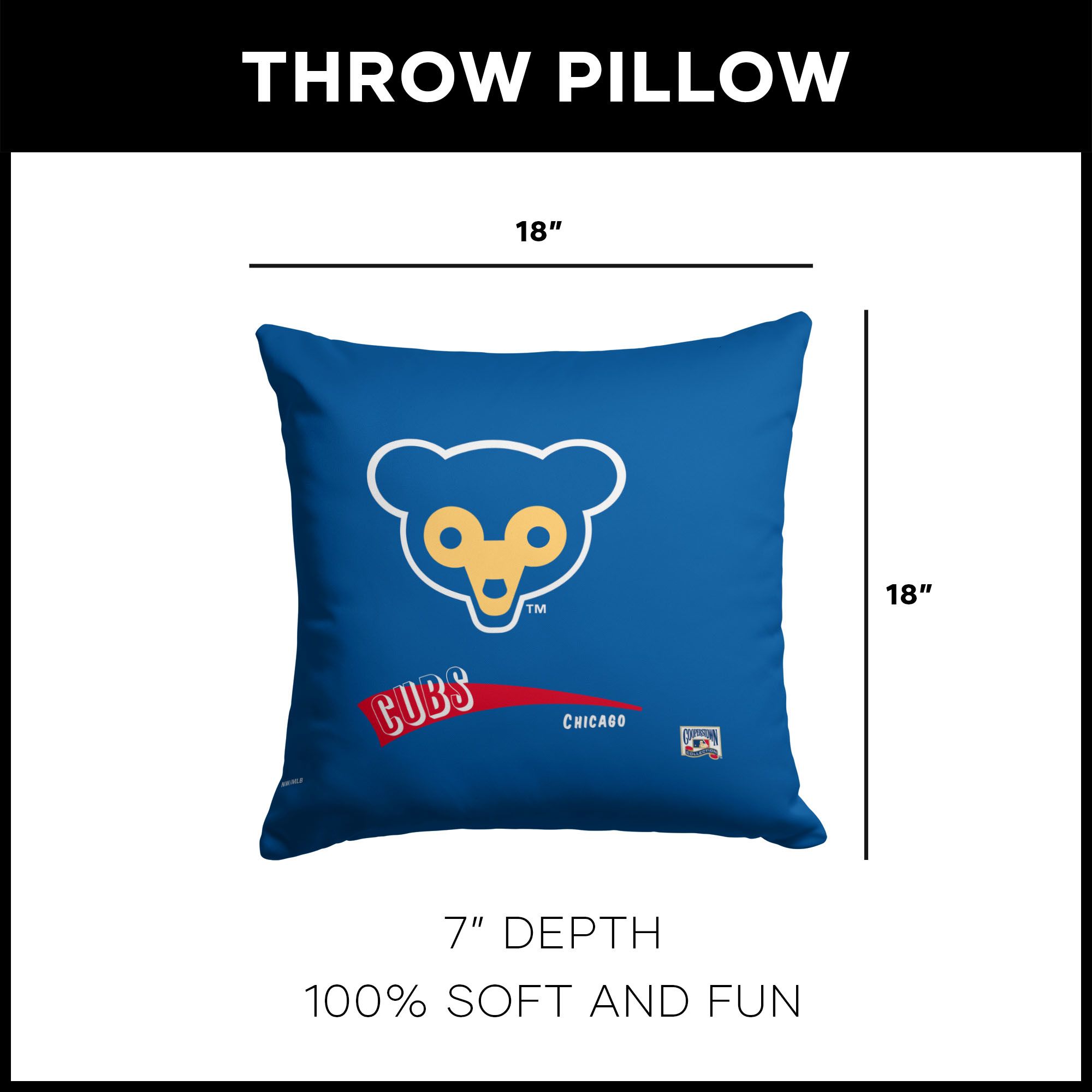 Northwest Chicago Cubs City Connect Throwback Throw Pillow product image