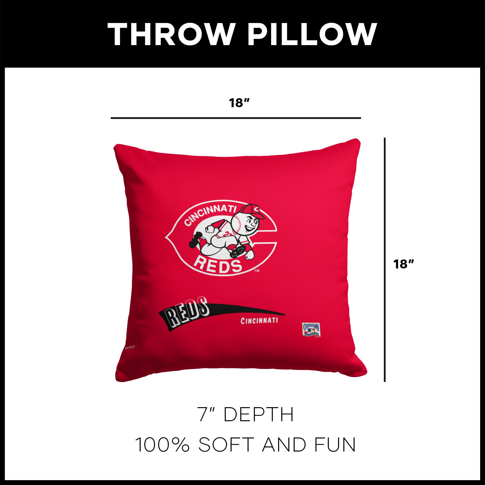 Northwest Cincinnati Reds City Connect Throwback Throw Pillow product image