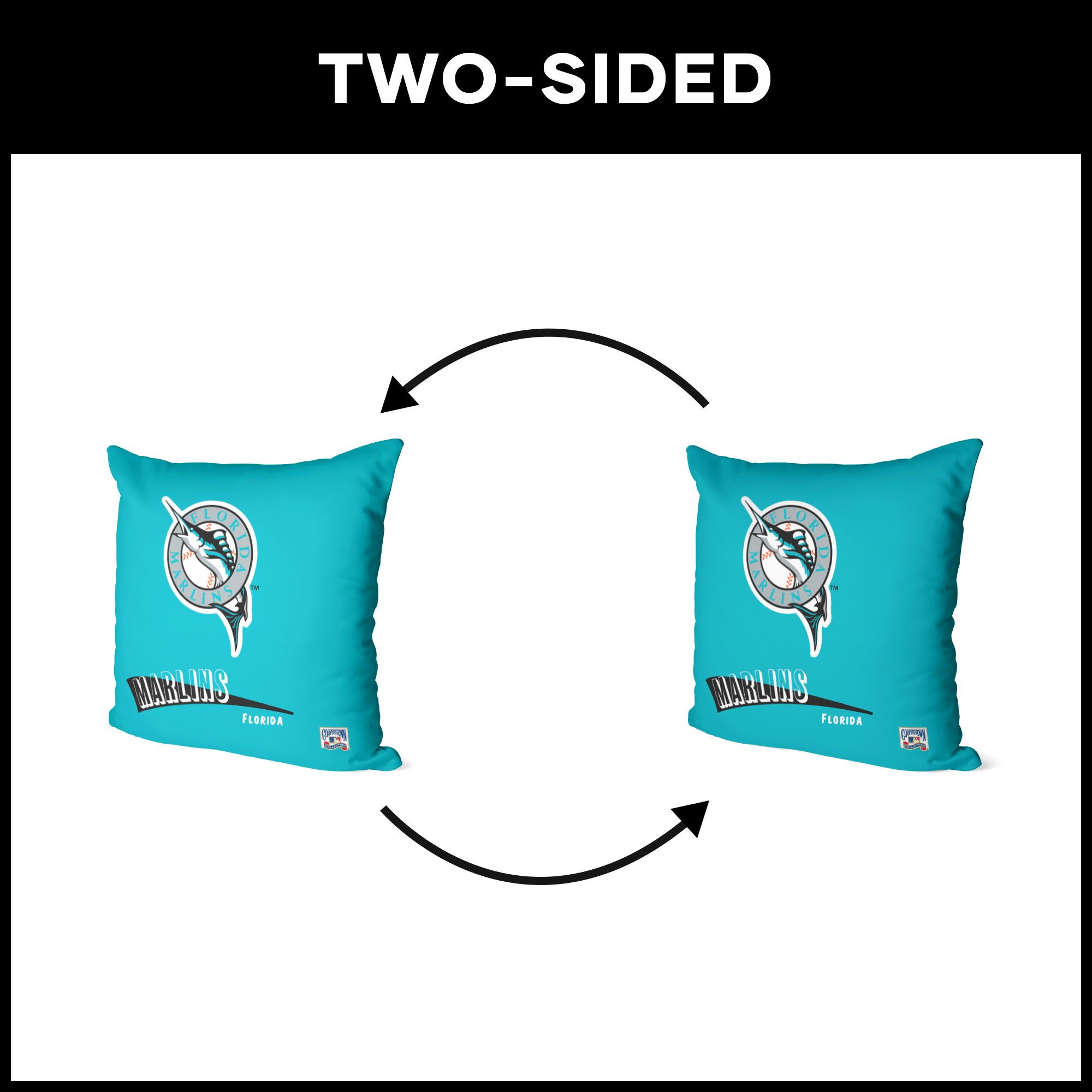 Northwest Miami Marlins City Connect Throwback Throw Pillow product image