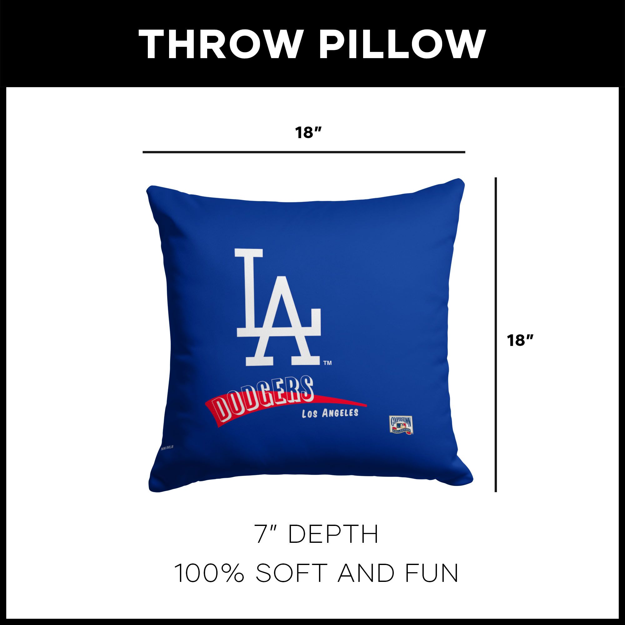 Northwest Los Angeles Dodgers City Connect Throwback Throw Pillow product image