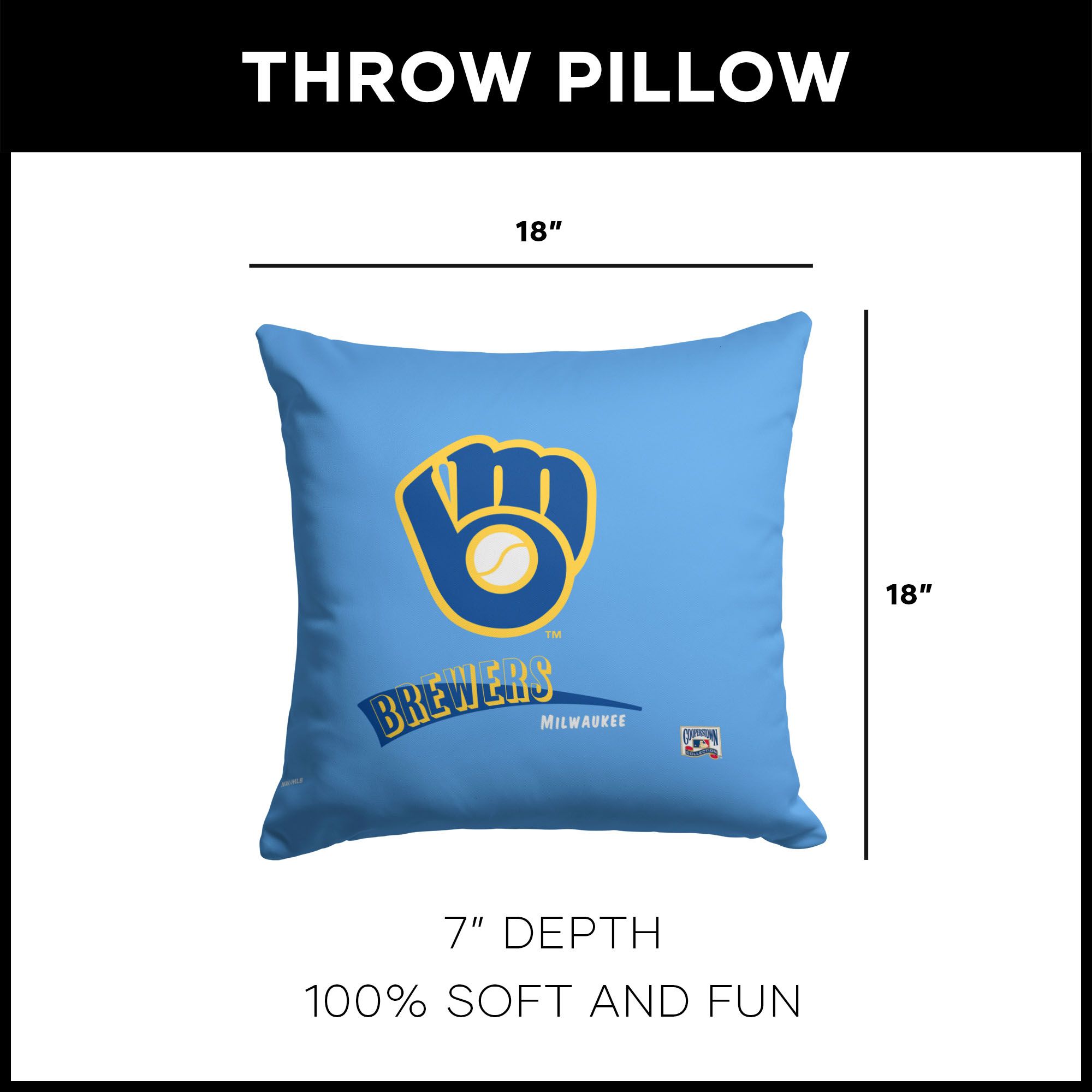Northwest Milwaukee Brewers City Connect Throwback Throw Pillow product image