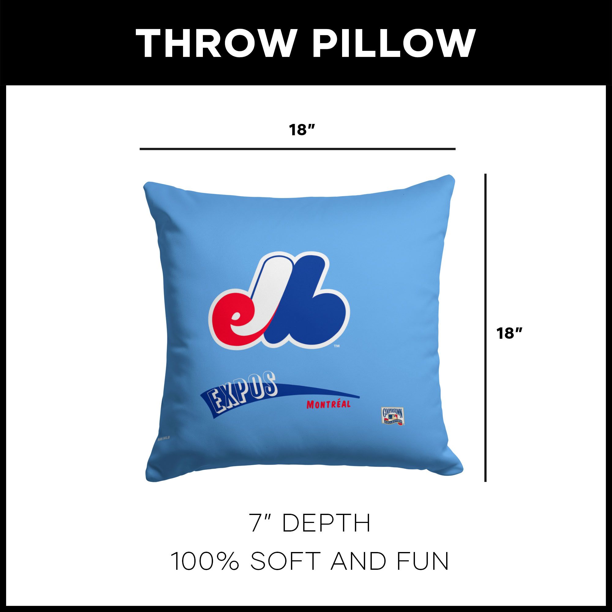 Northwest Montreal Expos City Connect Throwback Throw Pillow product image
