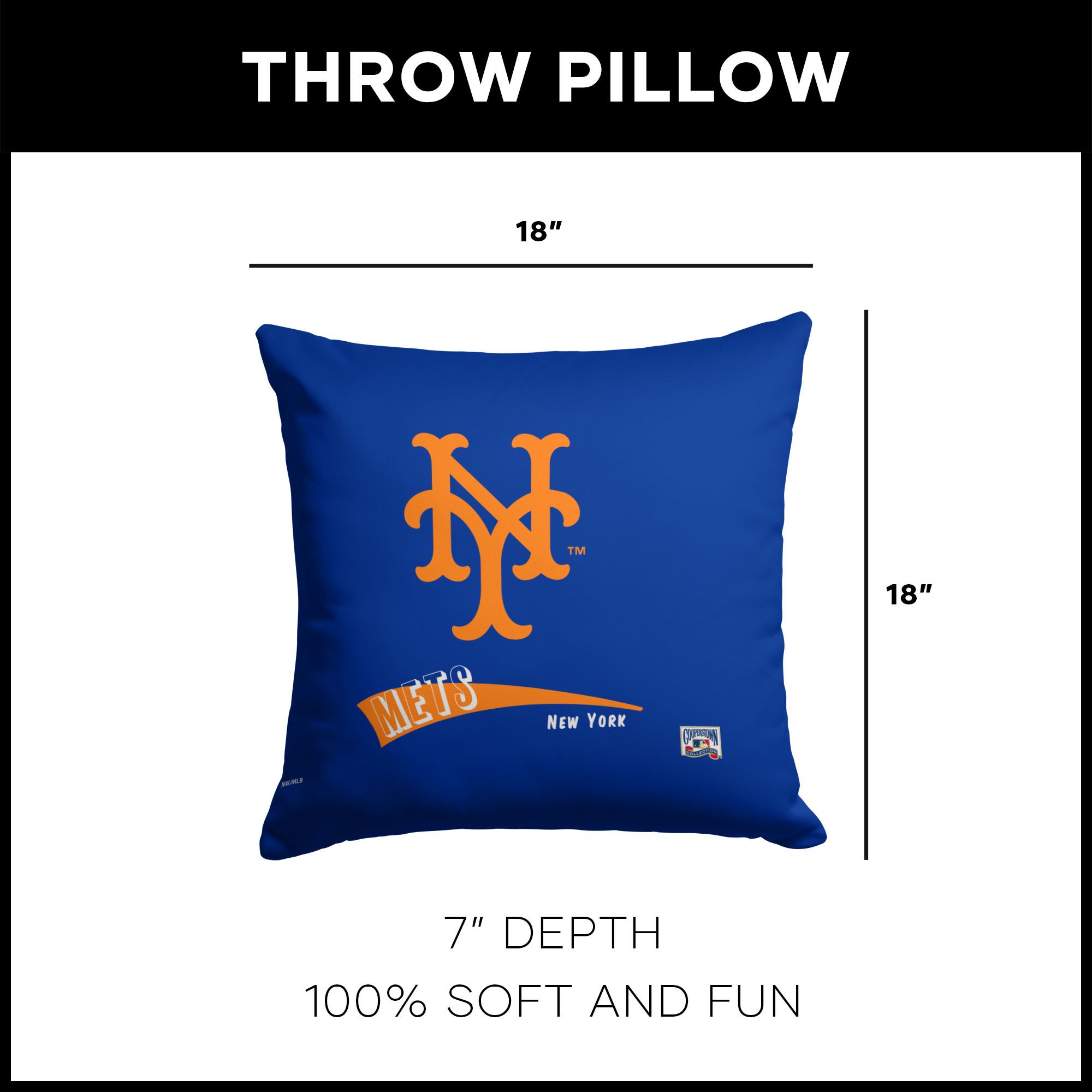 Northwest New York Mets City Connect Throwback Throw Pillow product image