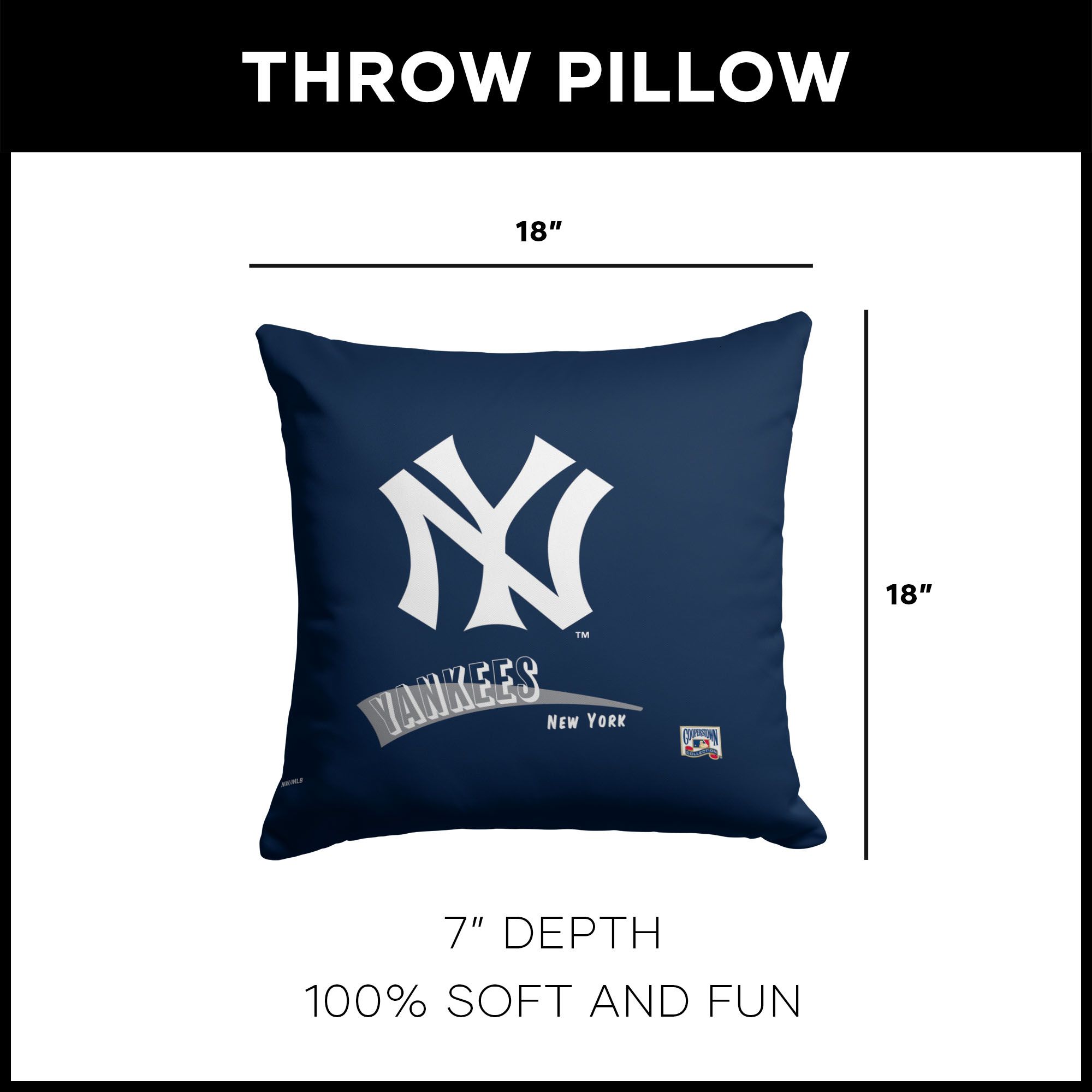 Northwest New York Yankees City Connect Throwback Throw Pillow product image