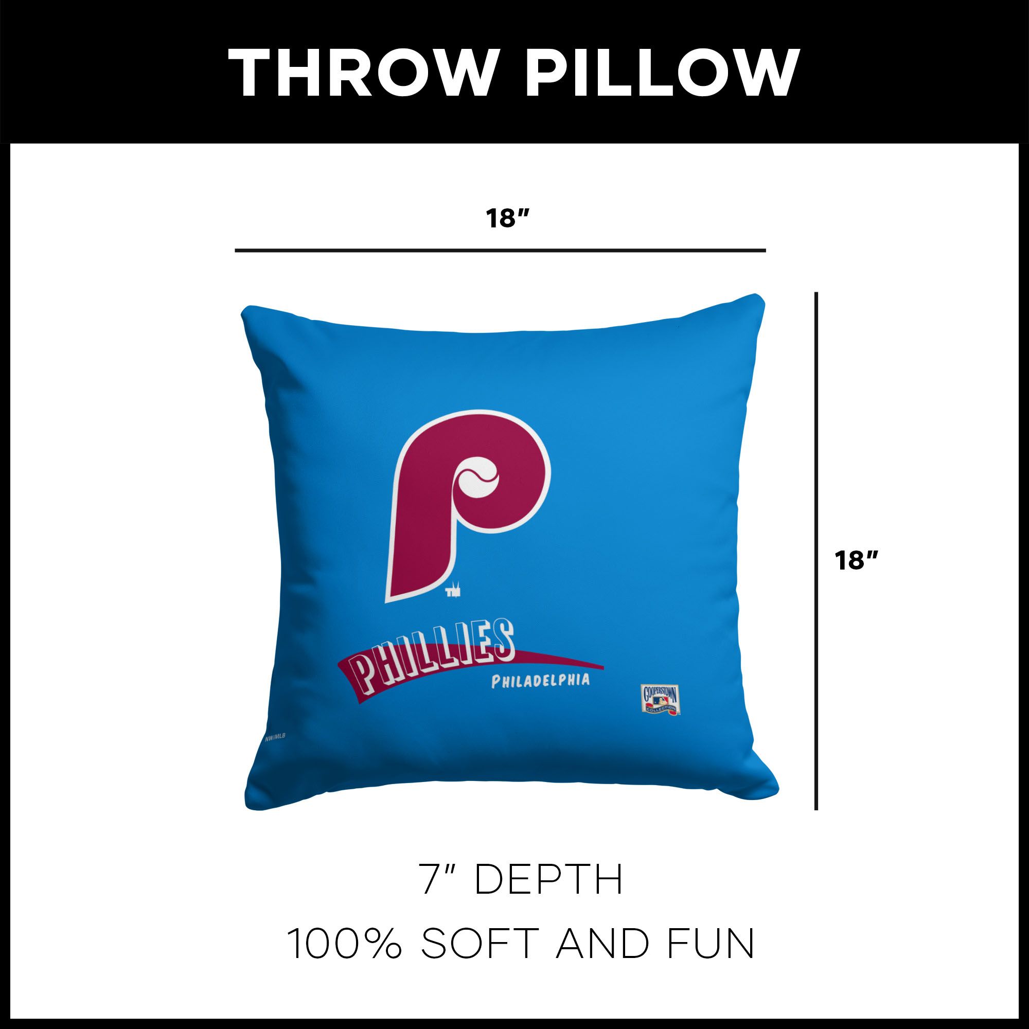 Northwest Philadelphia Phillies City Connect Throwback Throw Pillow product image