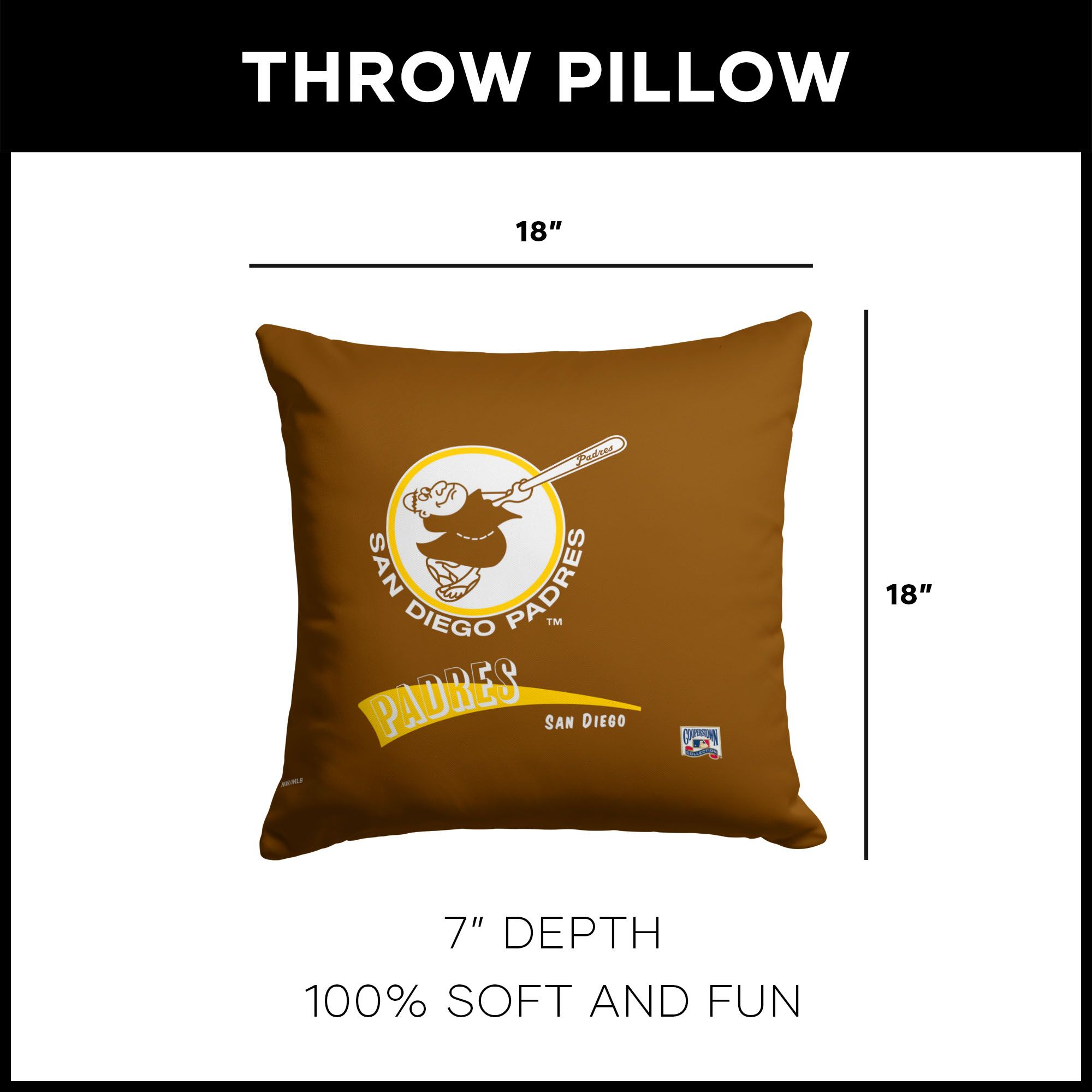 Northwest San Diego Padres City Connect Throwback Throw Pillow product image
