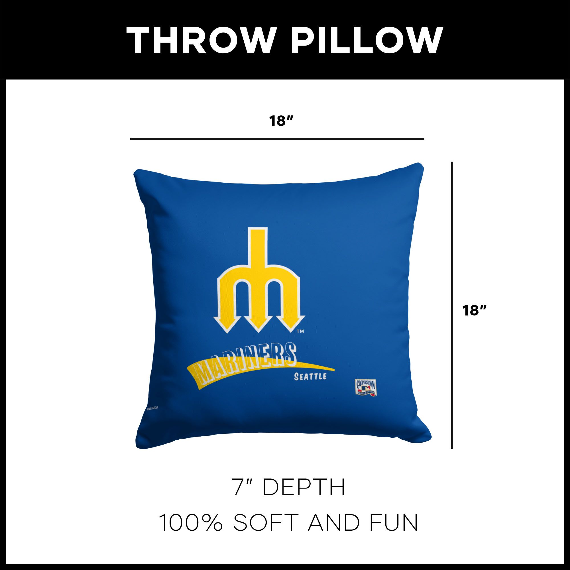Northwest Seattle Mariners City Connect Throwback Throw Pillow product image