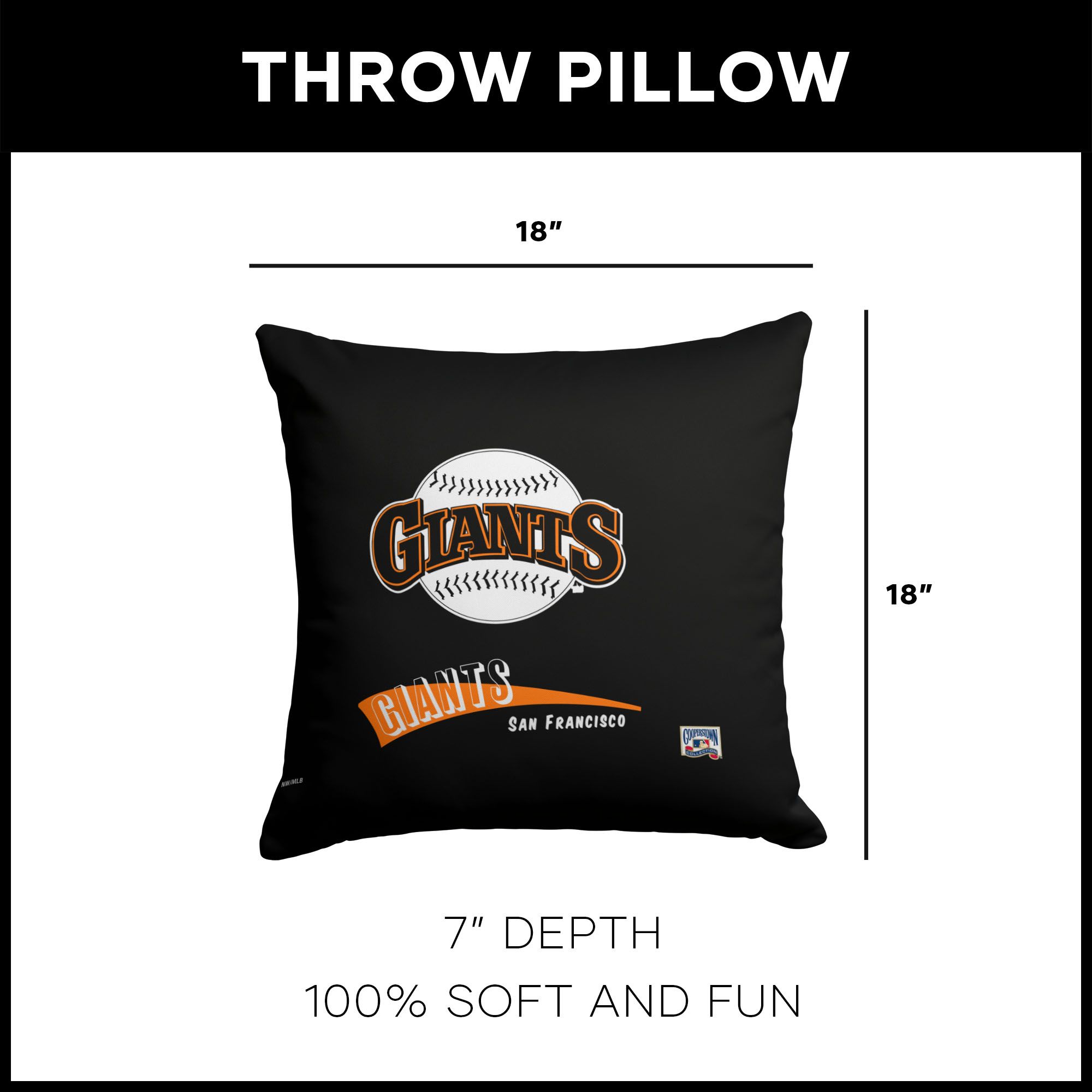 Northwest San Francisco Giants City Connect Throwback Throw Pillow product image