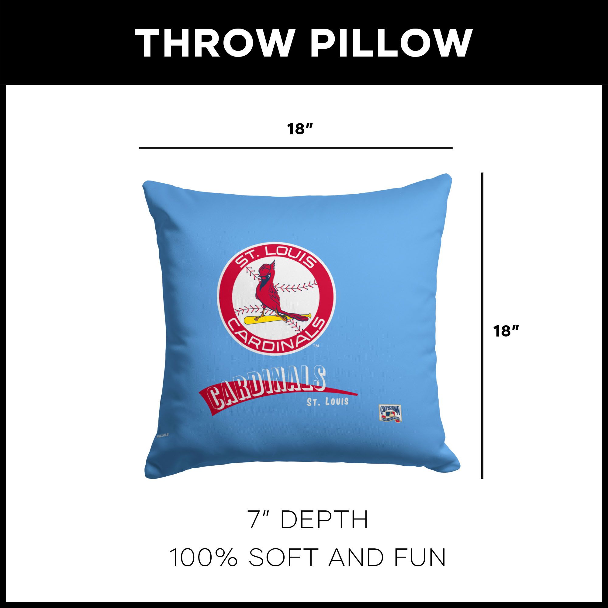 Northwest St. Louis Cardinals City Connect Throwback Throw Pillow product image