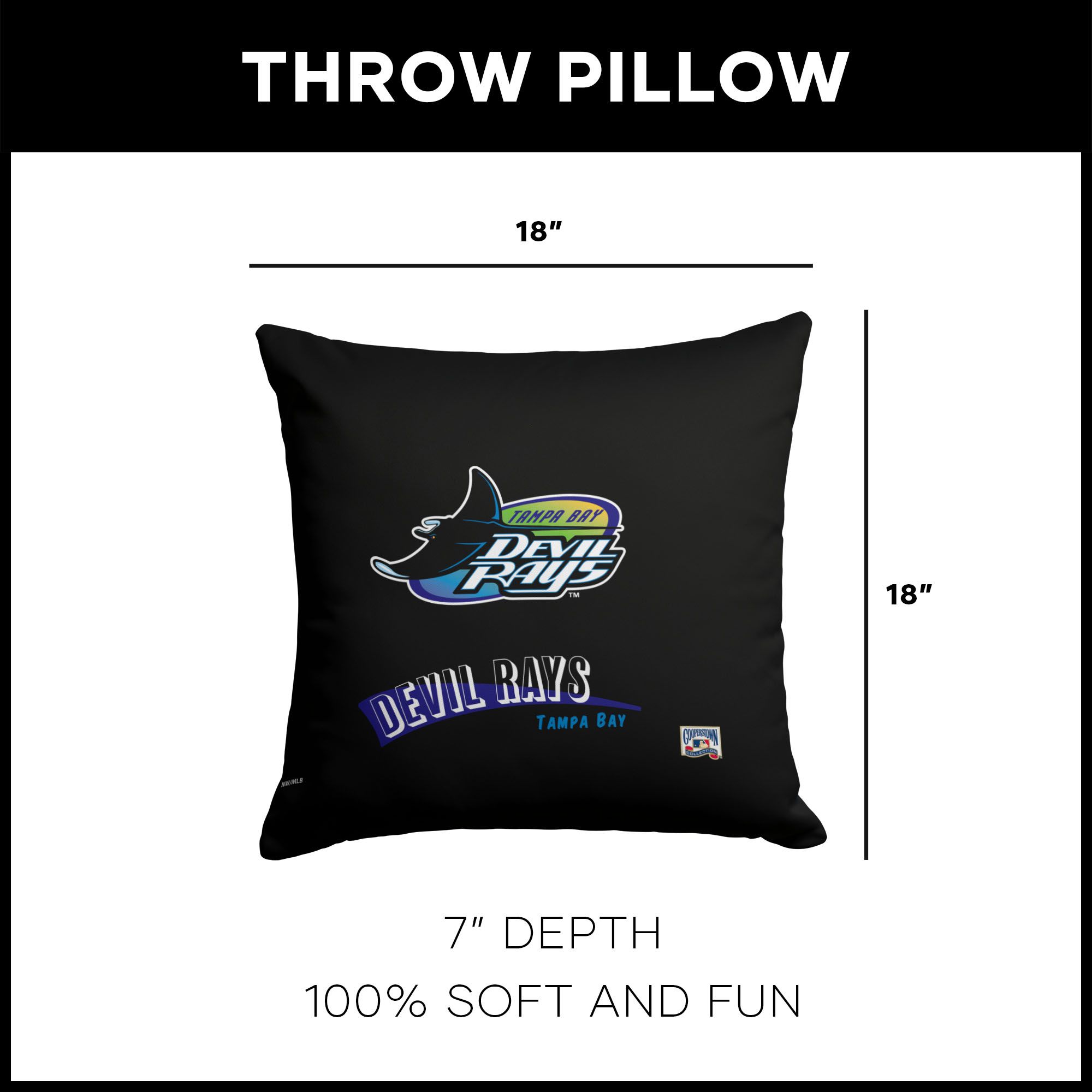 Northwest Tampa Bay Rays City Connect Throwback Throw Pillow product image