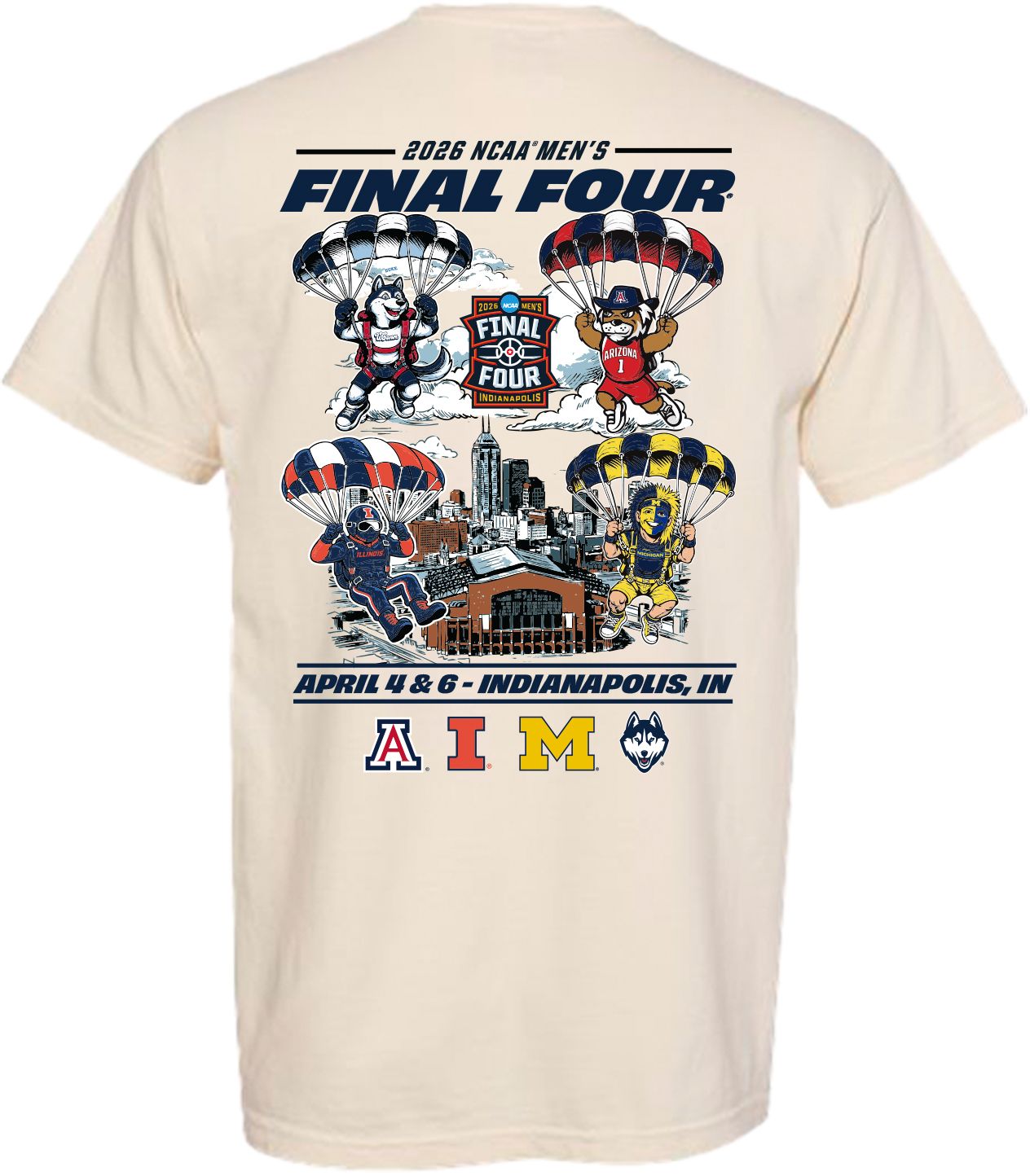 Something Inked Adult 2026 NCAA Men's Basketball Final Four Parachute T-Shirt product image