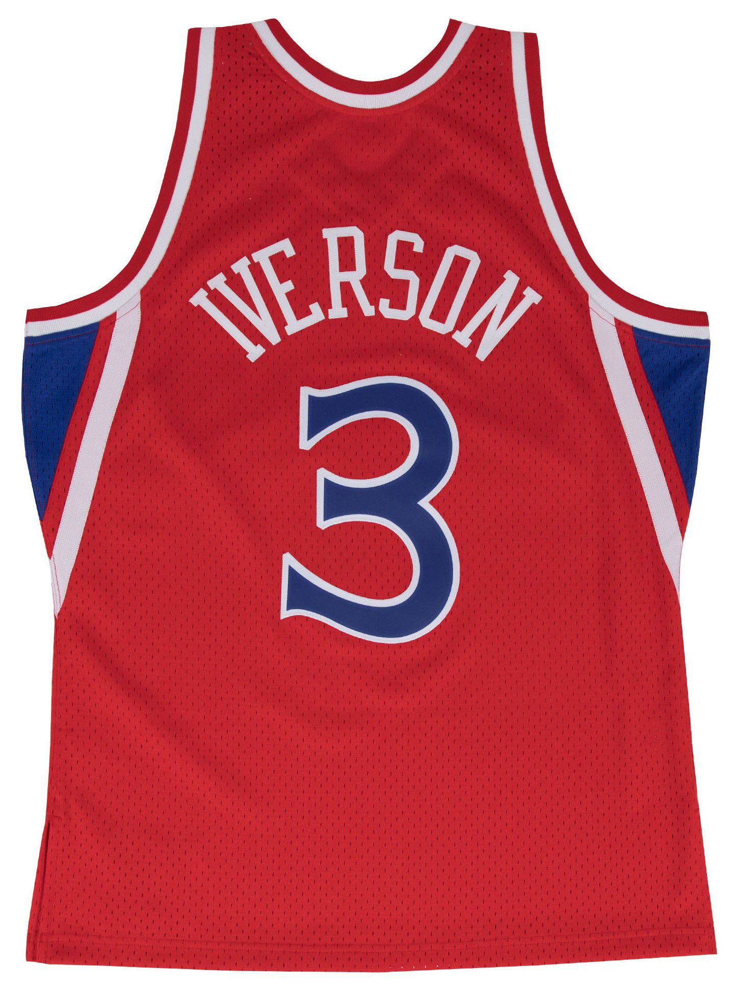 Mitchell & Ness Men's Philadelphia 76ers Red Allen Iverson #3 Hardwood Classic Big & Tall Jersey product image