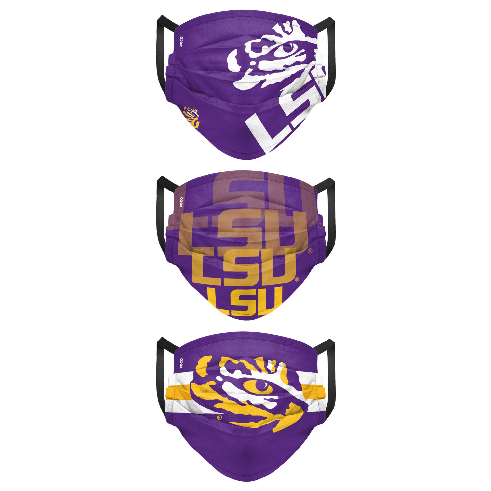 FOCO Adult LSU Tigers 3-Pack Matchday Face Coverings product image