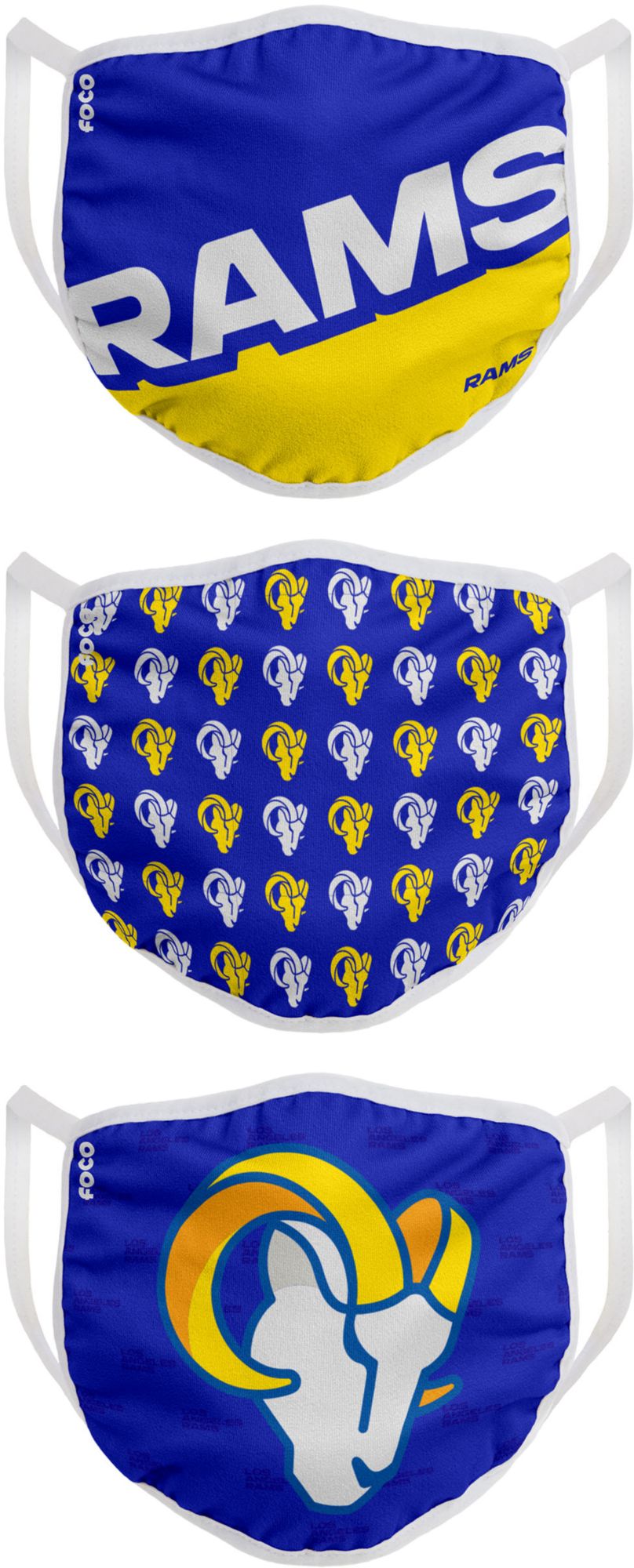 FOCO Adult Los Angeles Rams 3-Pack Face Coverings product image