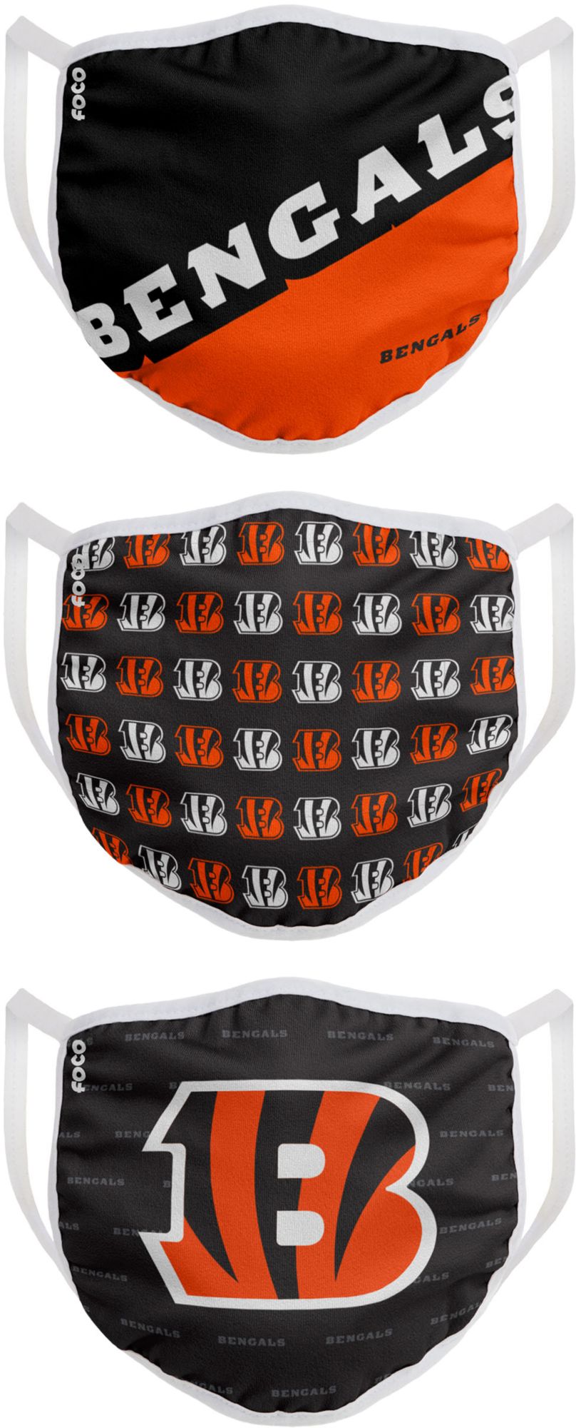 FOCO Adult Cincinnati Bengals 3-Pack Face Coverings product image