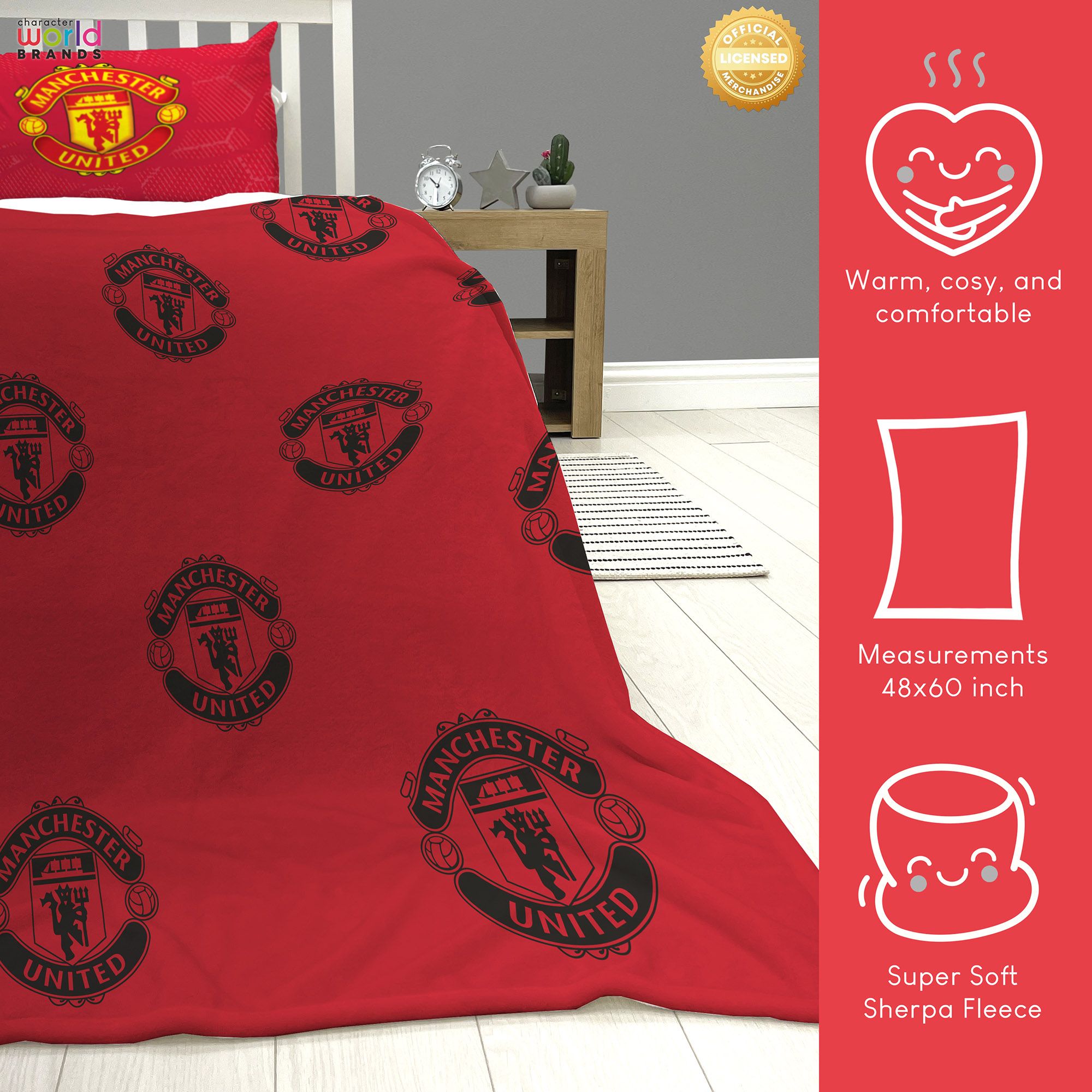 Character World Manchester United Sherpa Blanket product image