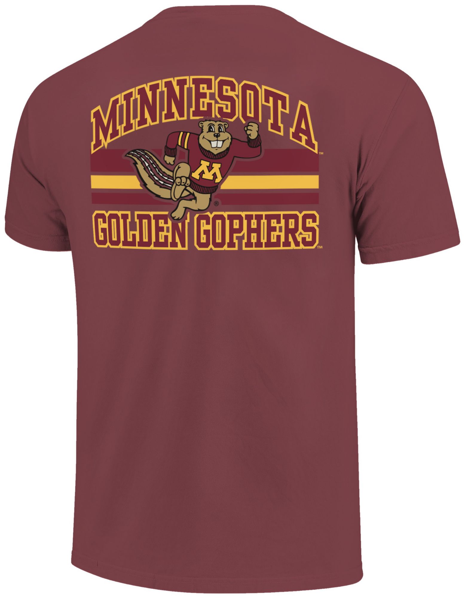 Image One Men's Minnesota Golden Gophers Brick Mascot Arched Short Sleeve T-Shirt product image