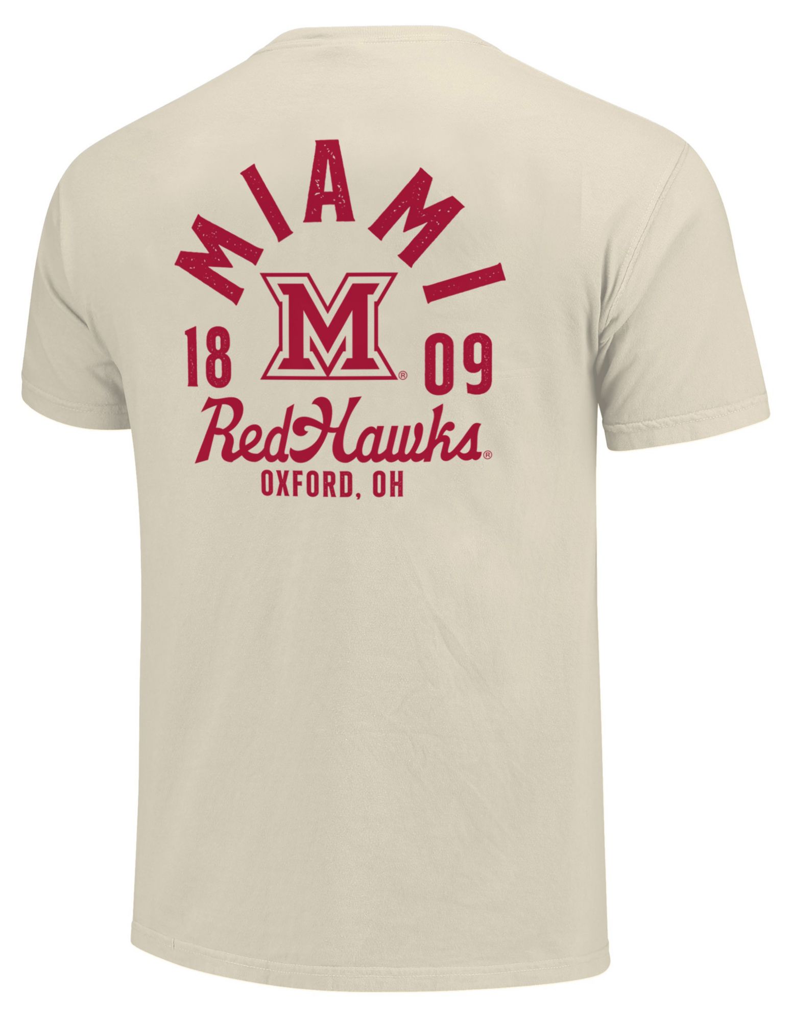 Image One Men's Miami RedHawks Ivory Mascot Overlay T-Shirt product image