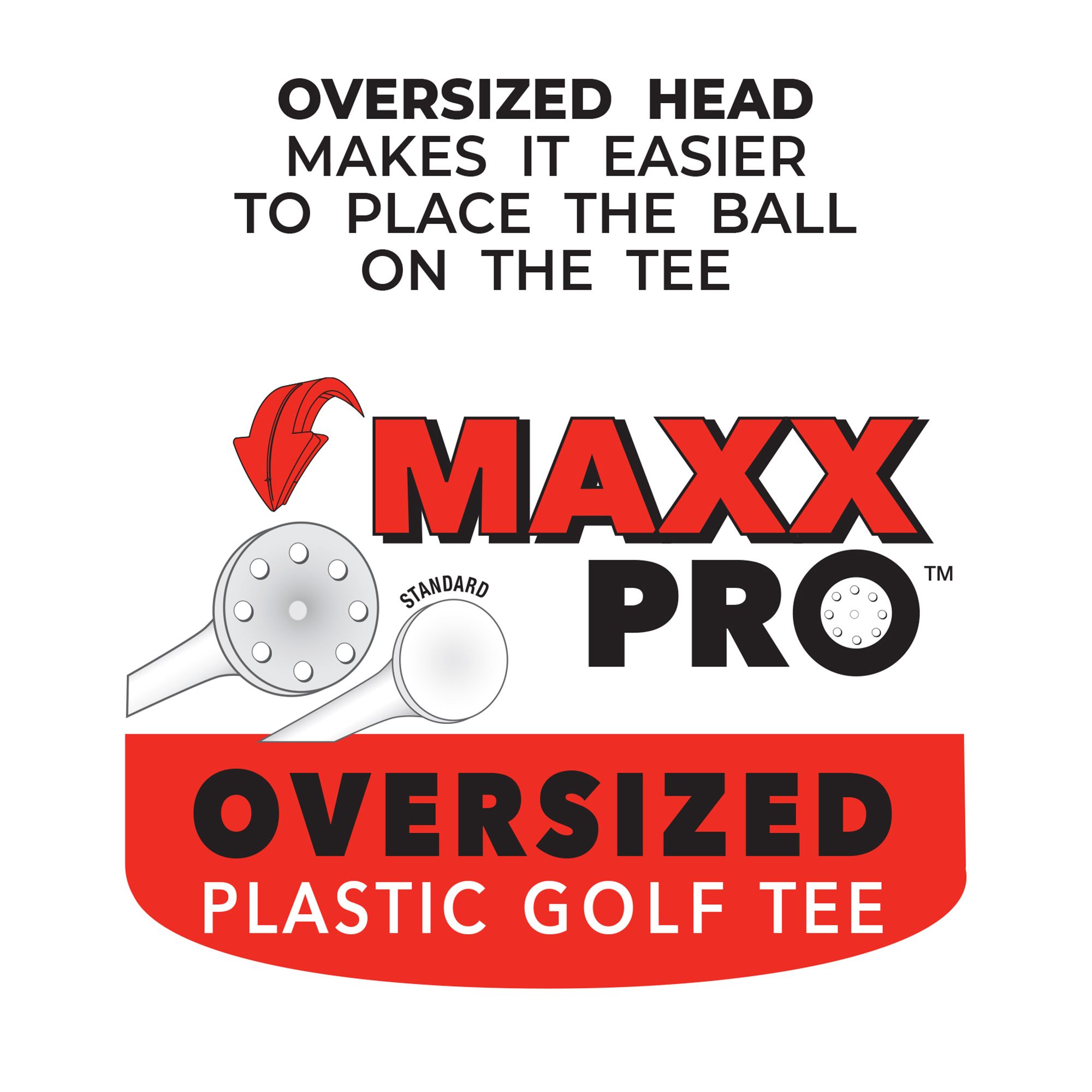 Pride PTS 3.25'' MAXX Pro Oversized Plastic Golf Tees - 12 Pack product image