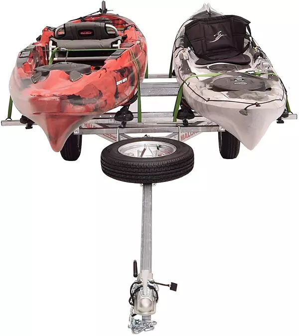 Malone MicroSport LowBed 2 Kayak Trailer Package (Spare Tire and 2 Sets  MegaWings)